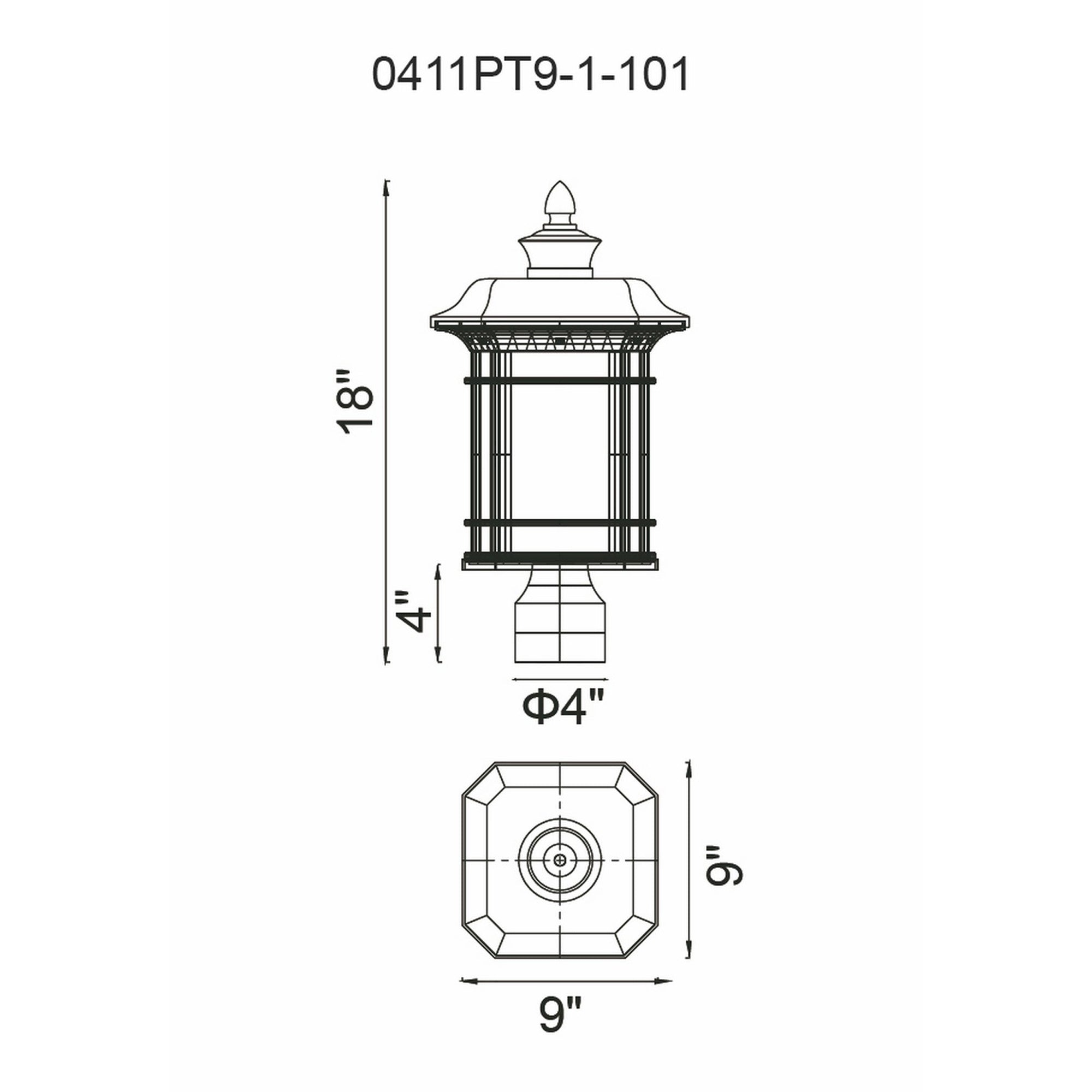 Blackburn 1 Light Black Outdoor Lantern Head