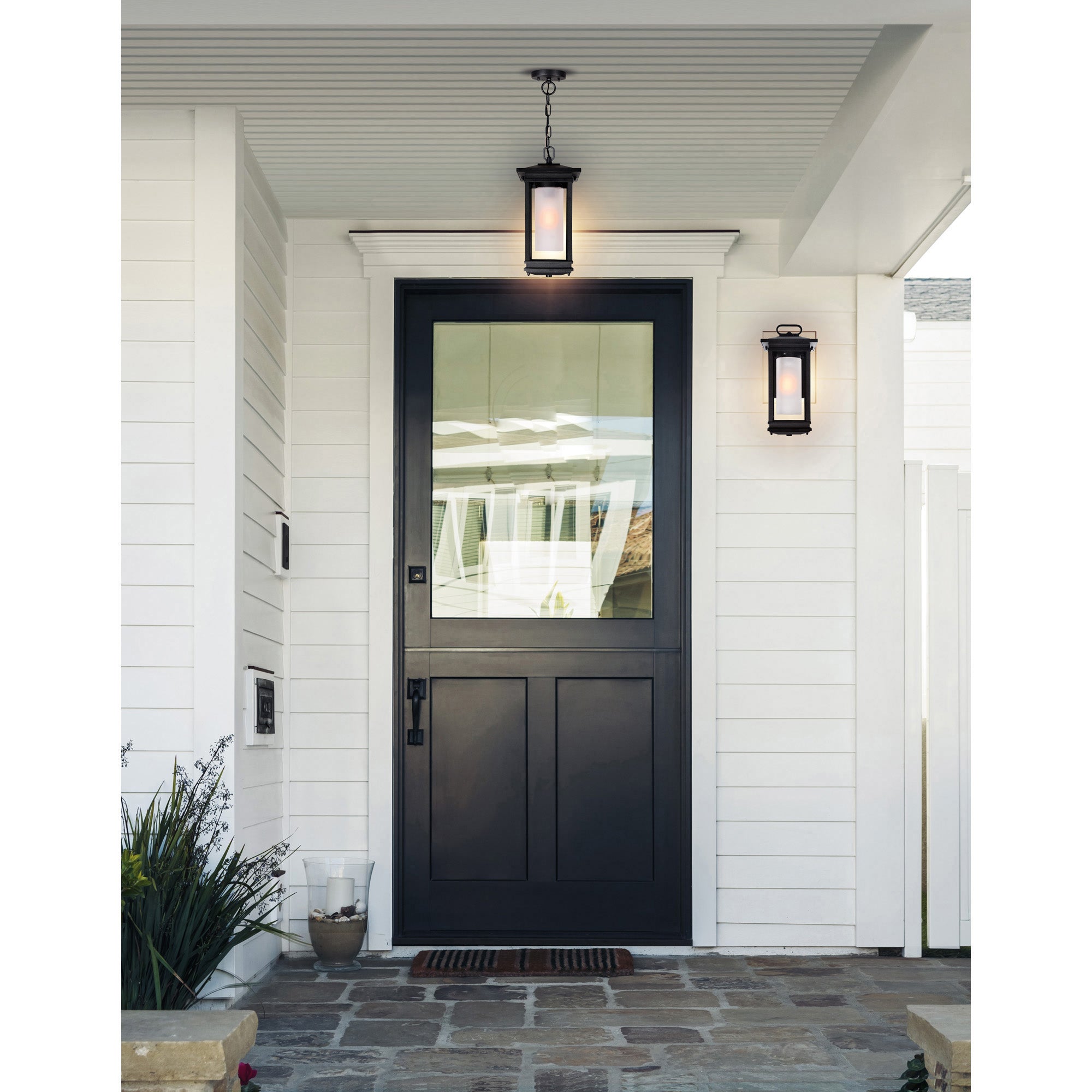 Granville 1 Light Black Outdoor Hanging Light