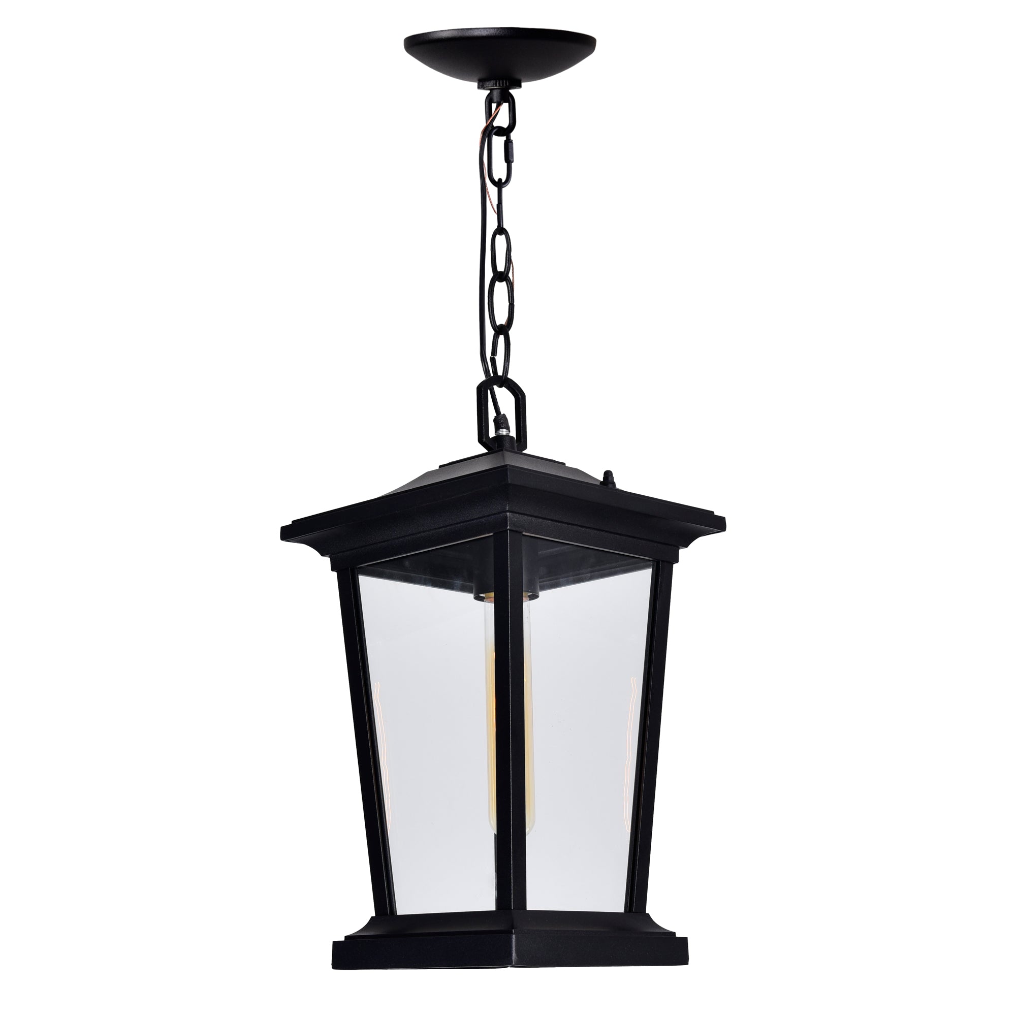 Leawood 1 Light Black Outdoor Hanging Light