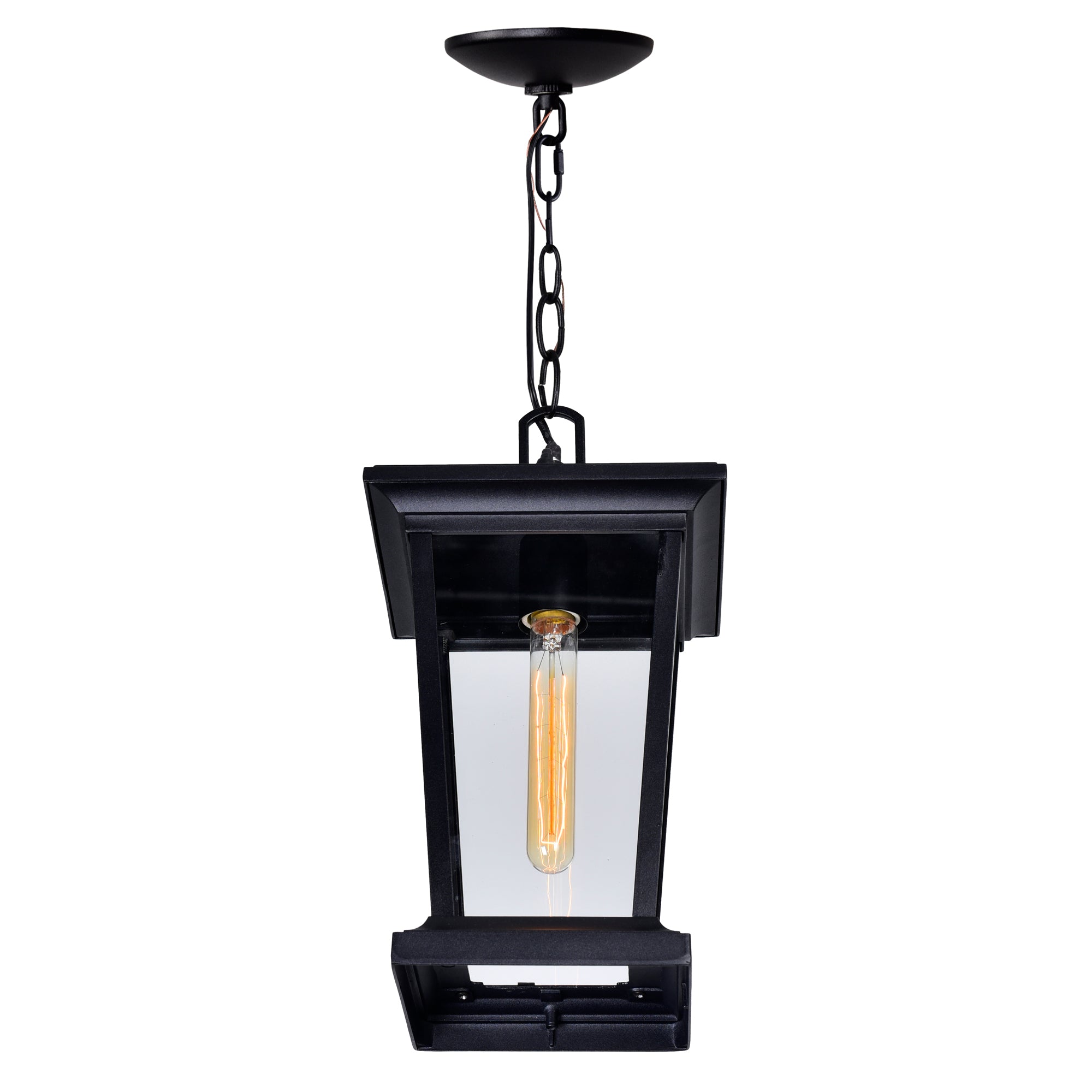 Leawood 1 Light Black Outdoor Hanging Light