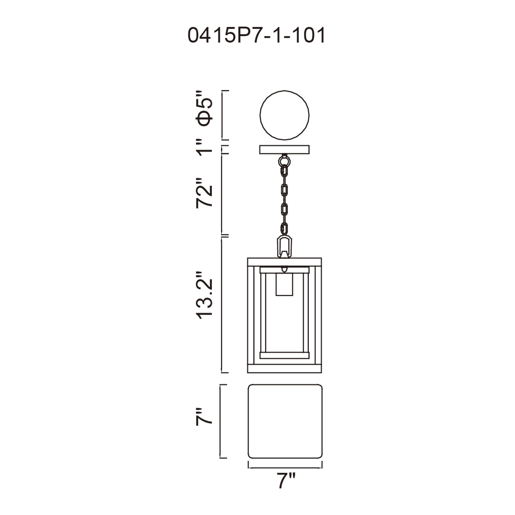 Mulvane 1 Light Black Outdoor Pendant