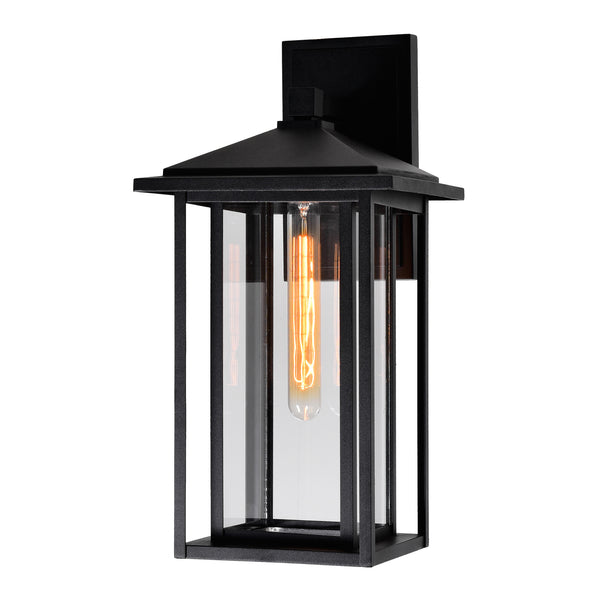 Crawford 1 Light 9in Black Outdoor Wall Light