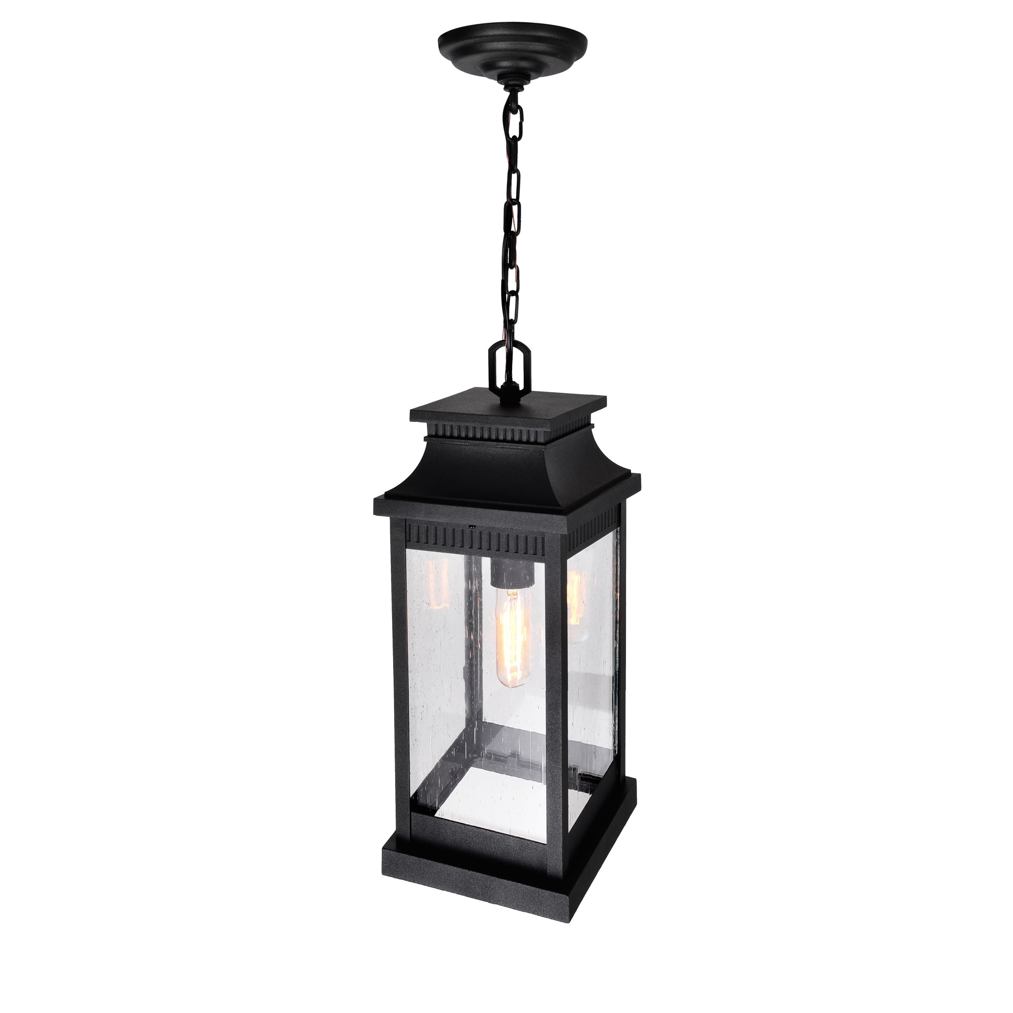 Milford 1 Light Outdoor Black Pendant