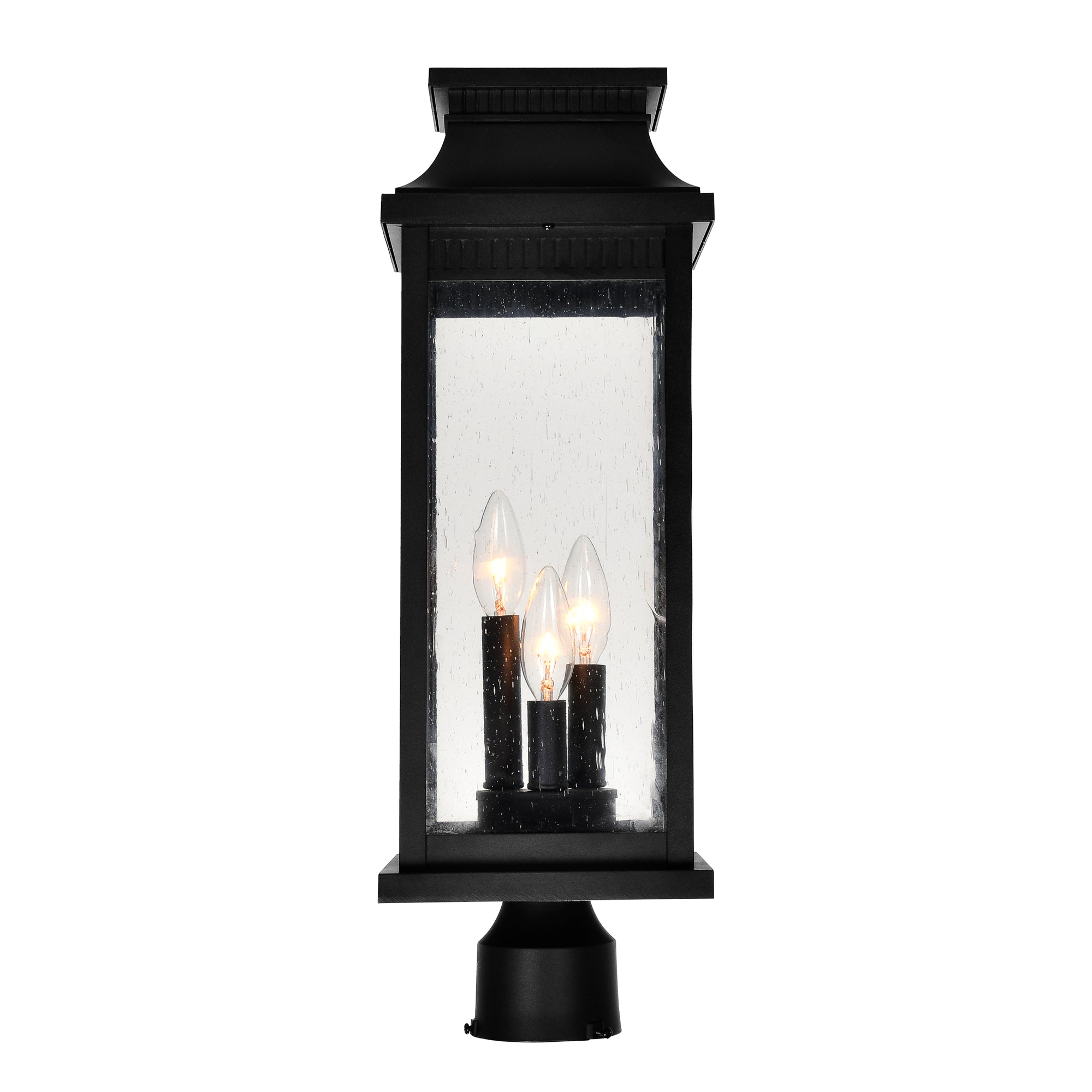 Milford 3 Light Outdoor Black Lantern Head