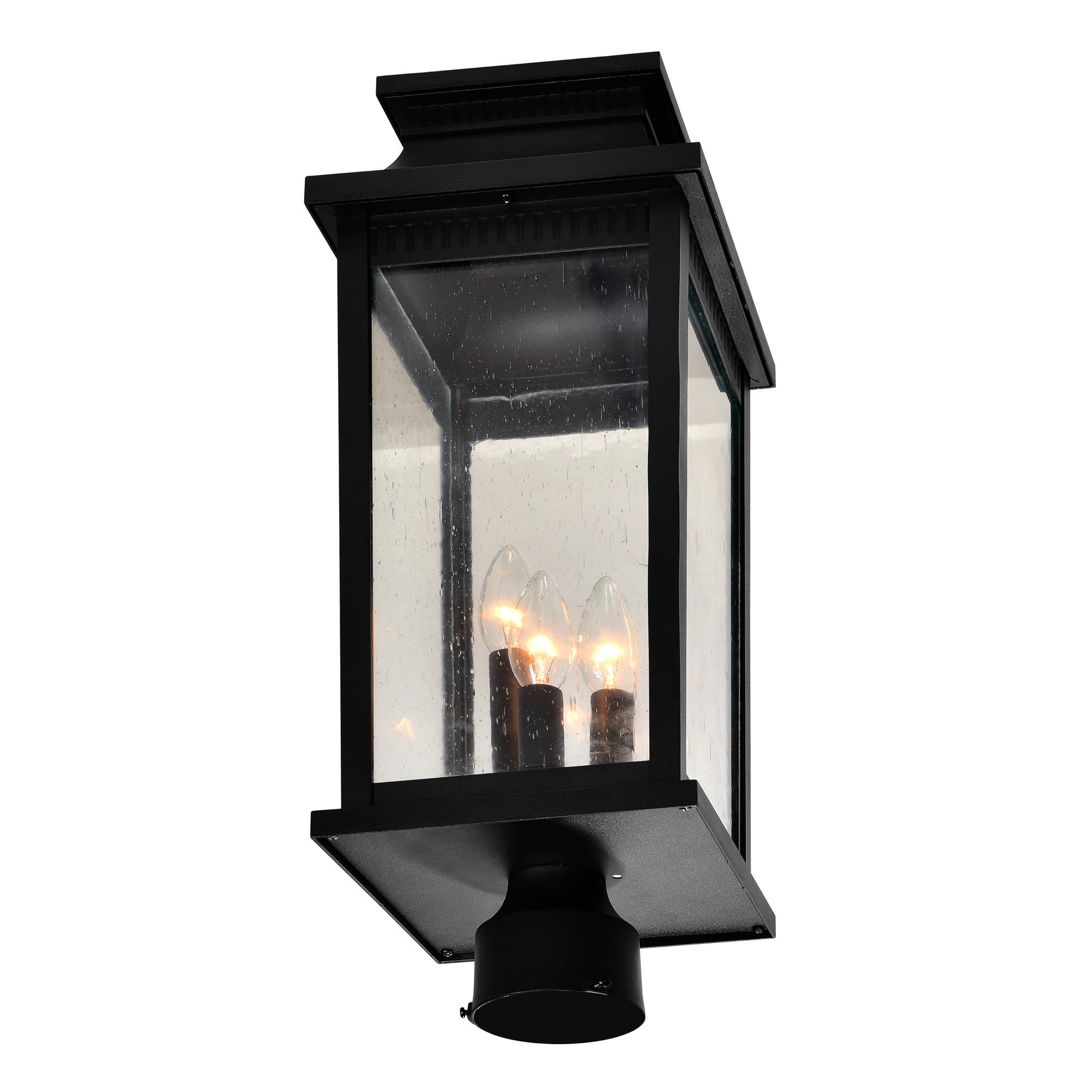 Milford 3 Light Outdoor Black Lantern Head