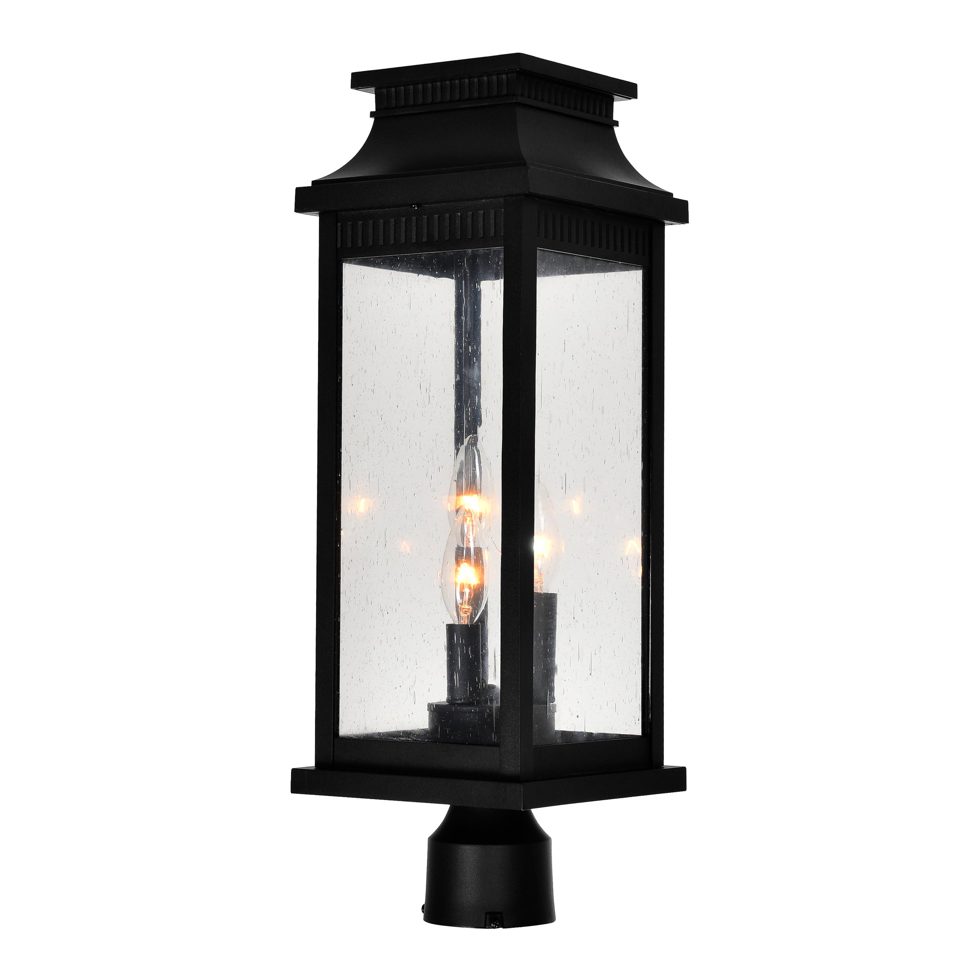 Milford 3 Light Outdoor Black Lantern Head