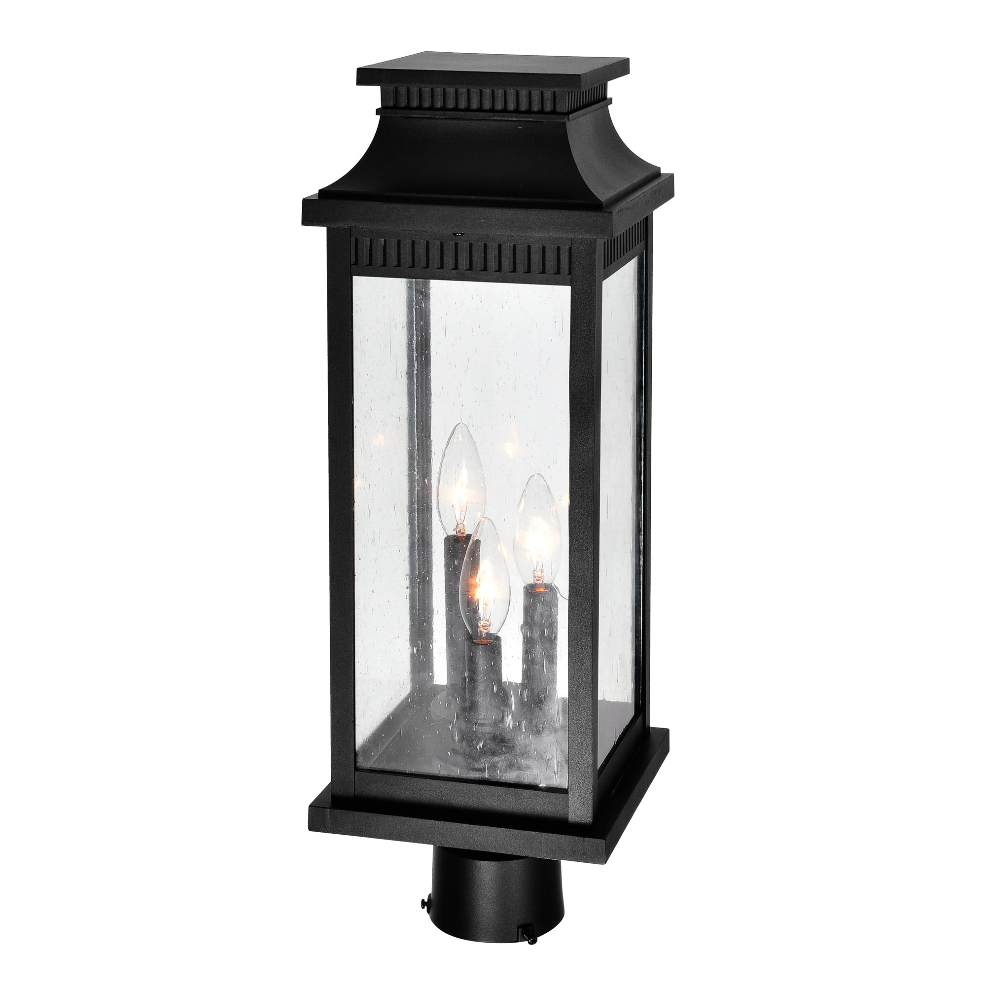 Milford 3 Light Outdoor Black Lantern Head