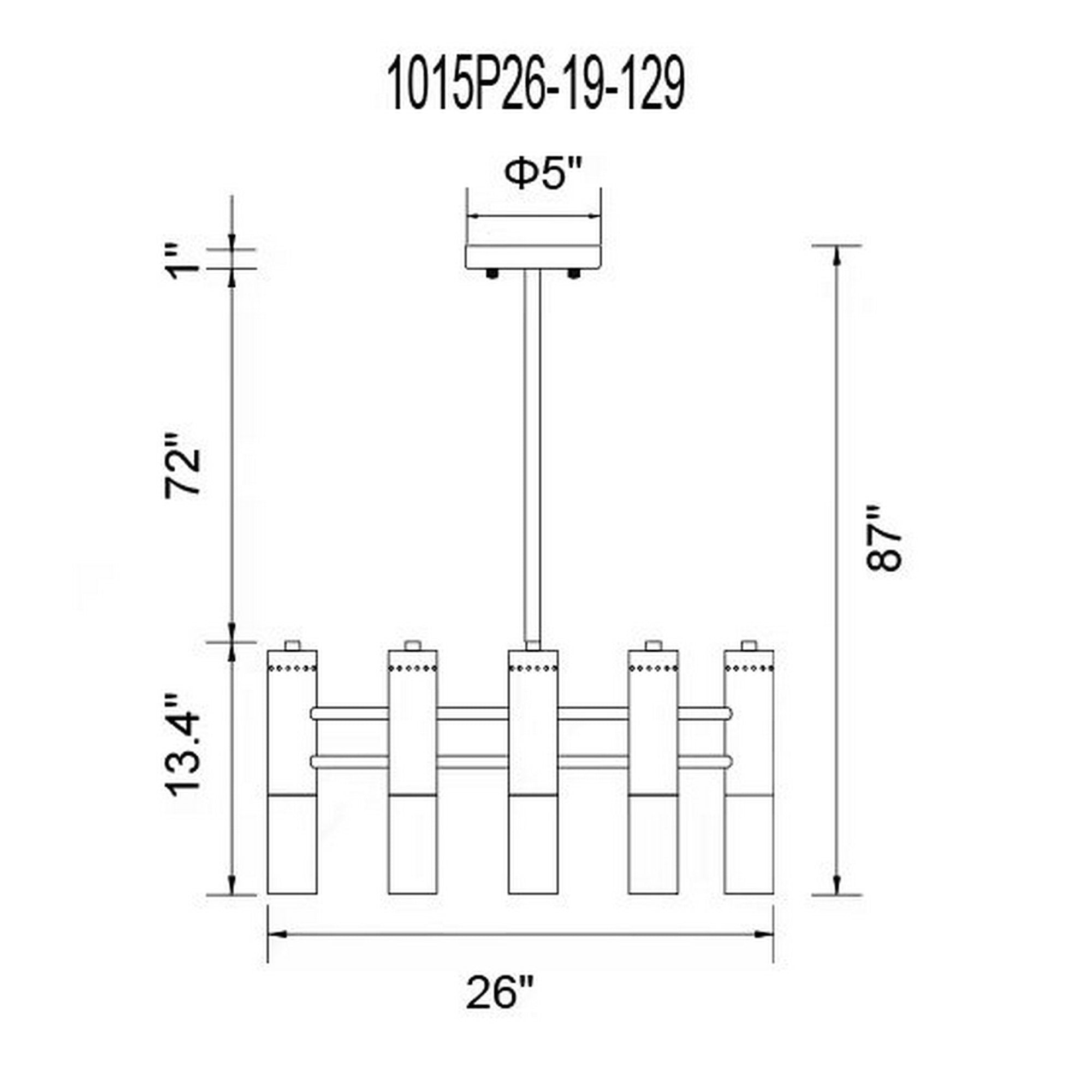 Anem 19 Light Matte Black & Satin Gold Down Chandelier