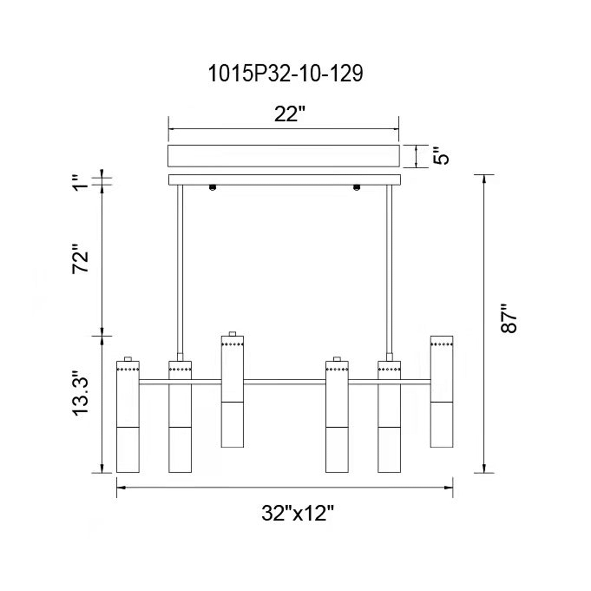 Anem 10 Light  Matte Black & Satin Gold Down Chandelier