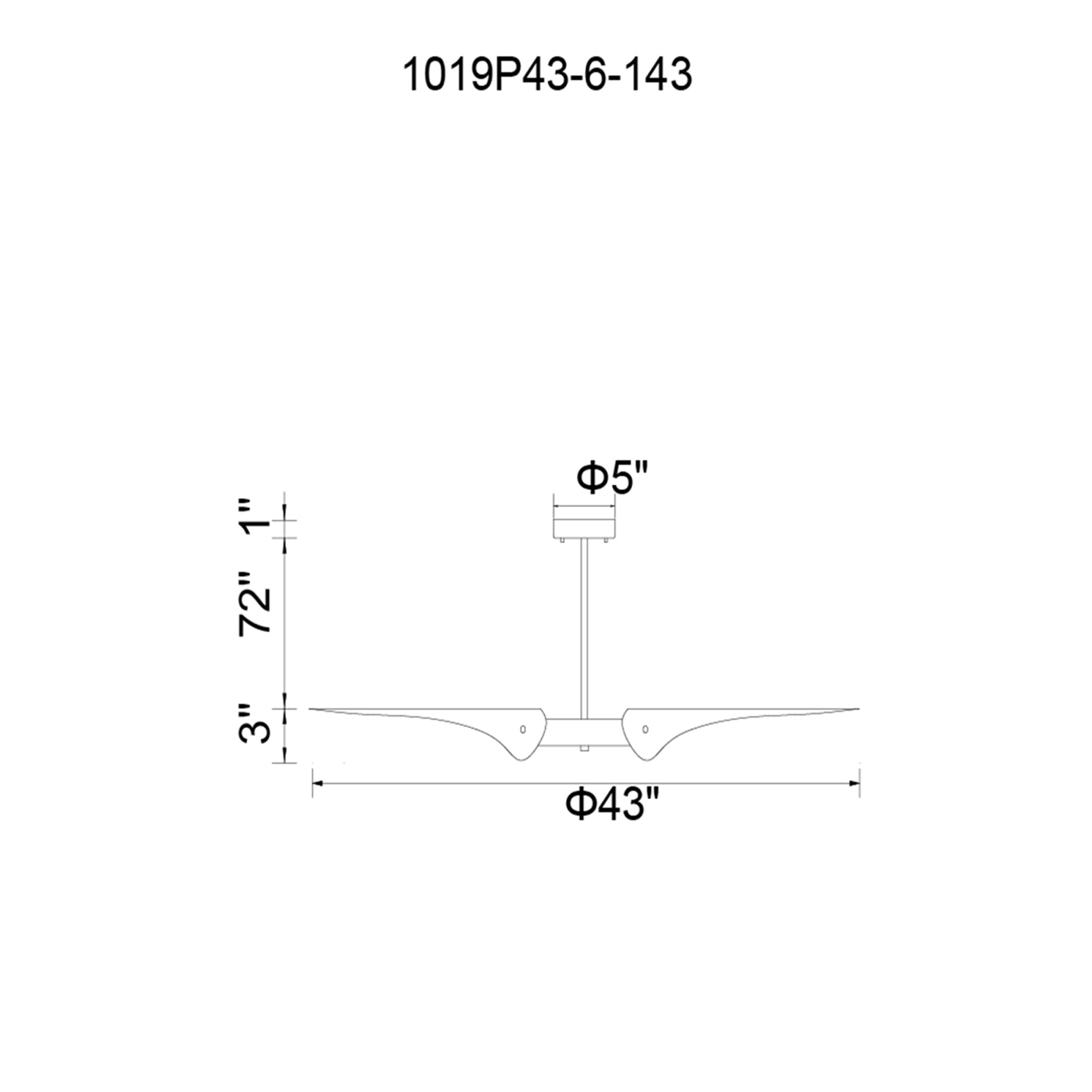 Amar 6 Light  Matte Black Chandelier