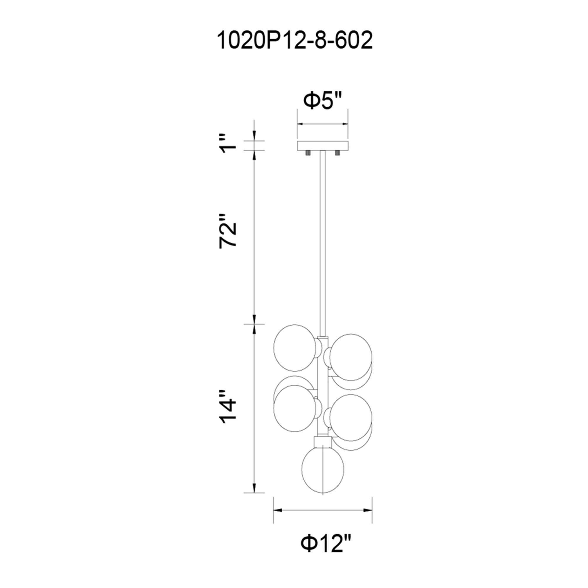 Arya 8 Light Satin Gold Pendant