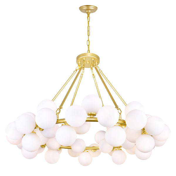 Arya 45 Light Satin Gold Chandelier