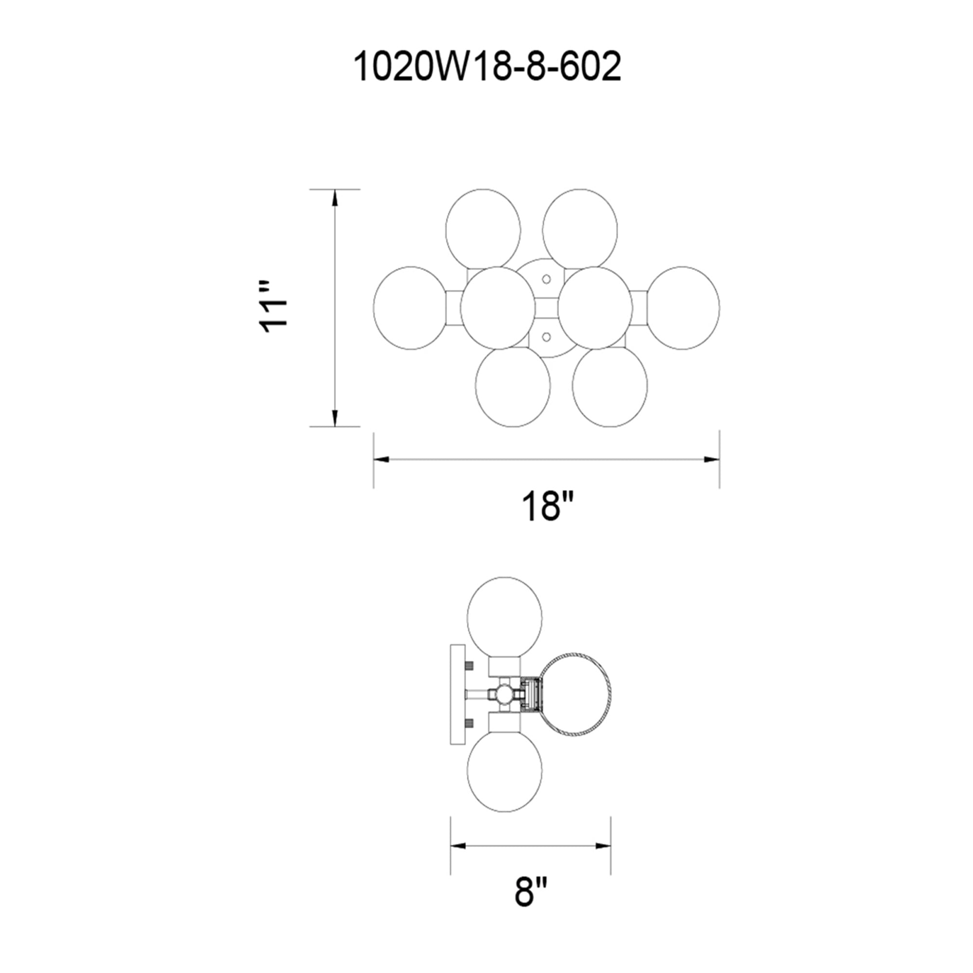 Arya 8 Light Black Wall Sconce