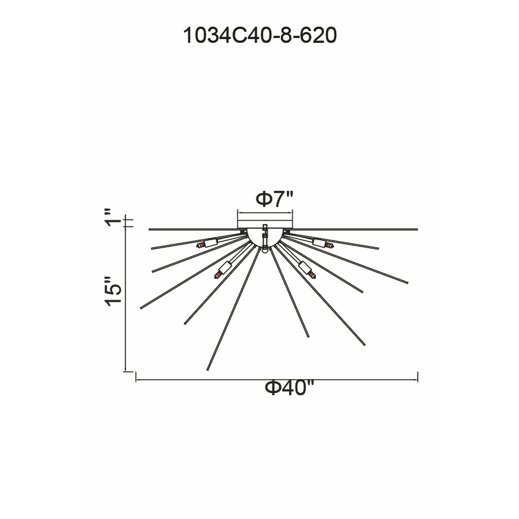 Savannah 8 Light 40in Gold Leaf Flush Mount