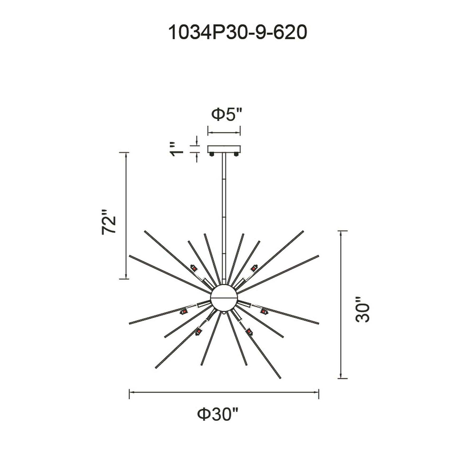 Savannah 9 Light 33in Gold Leaf Chandelier