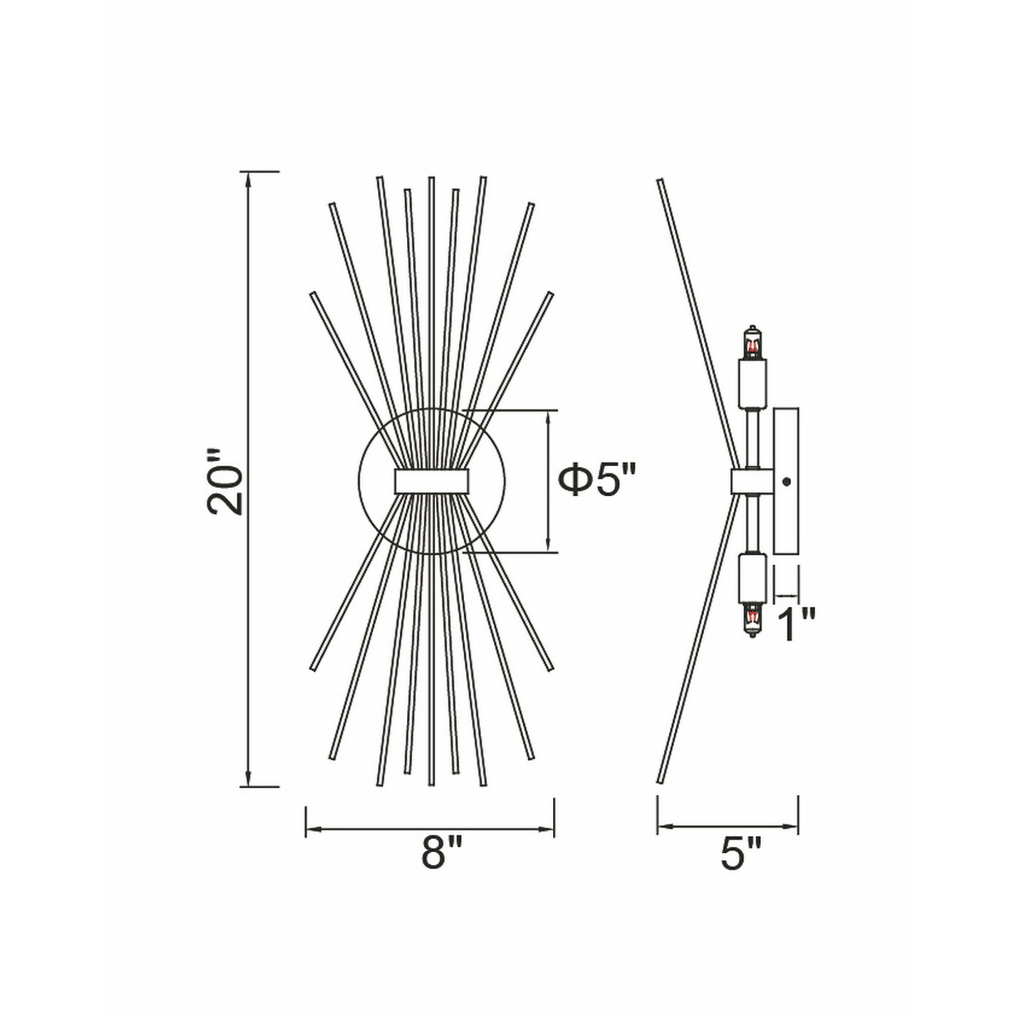 Savannah 2 Light 8in Black Wall Sconce