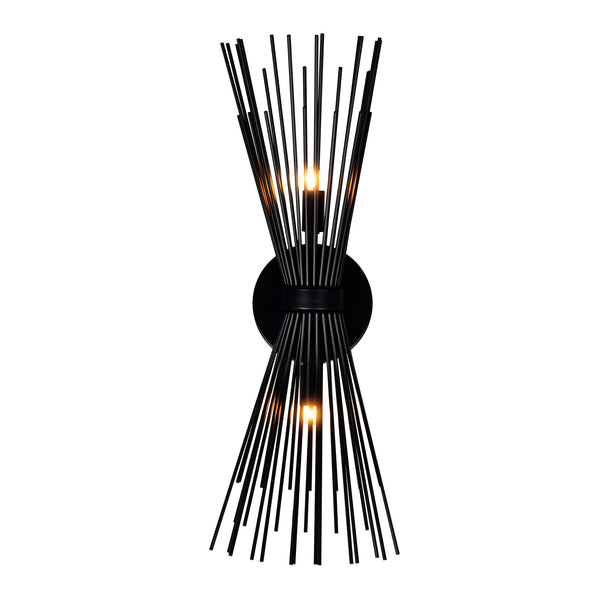 Savannah 2 Light 8in Black Wall Sconce