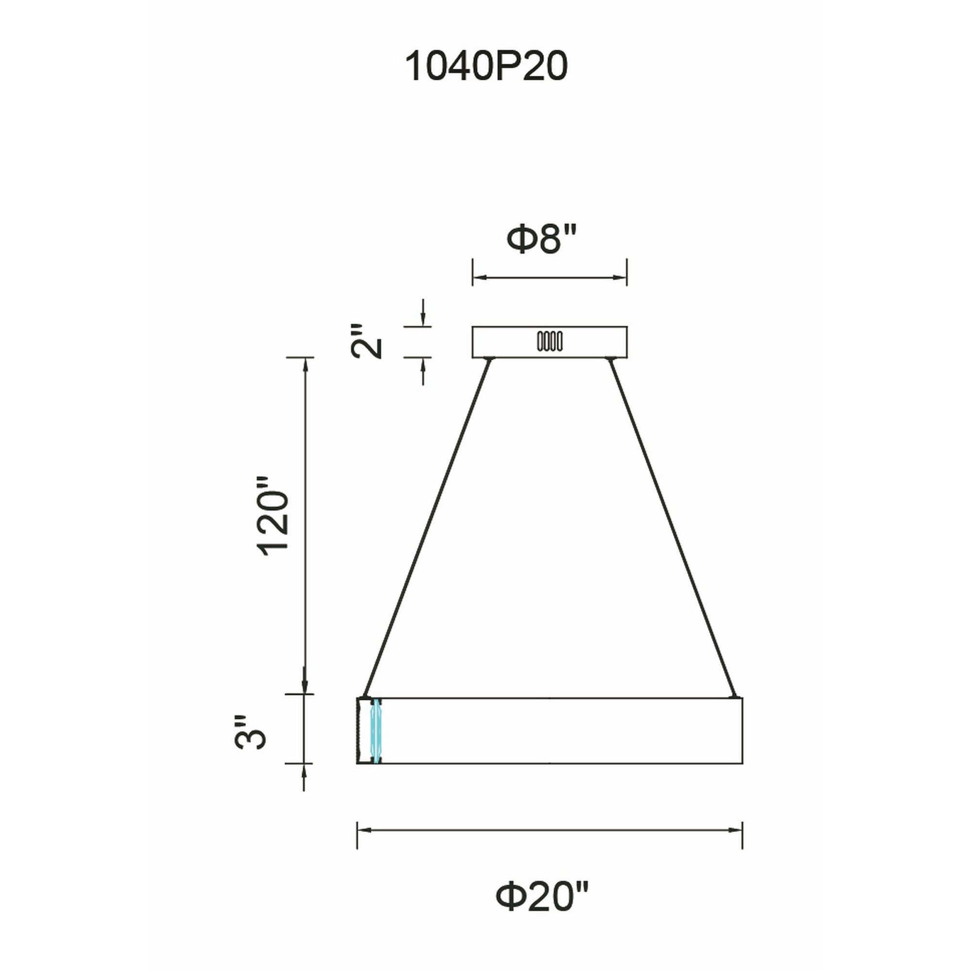 Rosalina Integrated LED 20in Matte Black Chandelier