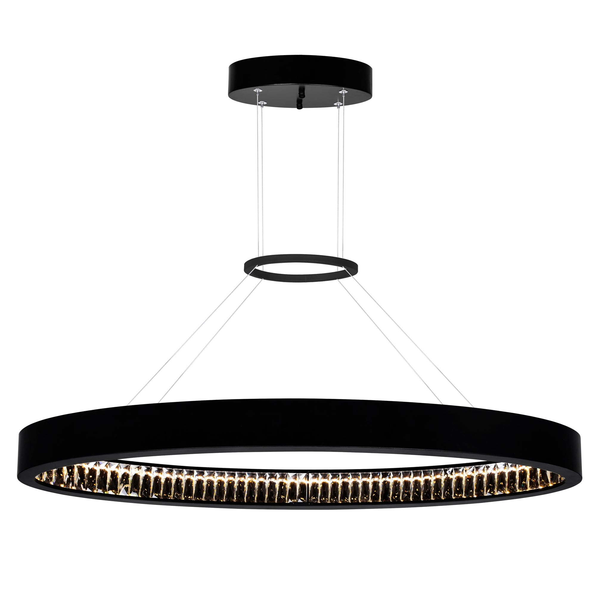 Rosalina Integrated LED 42in Matte Black Chandelier