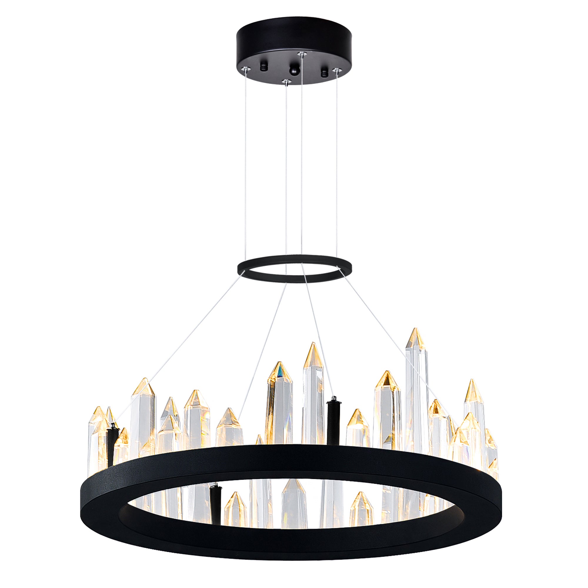Juliette Integrated LED 16in Black Chandelier