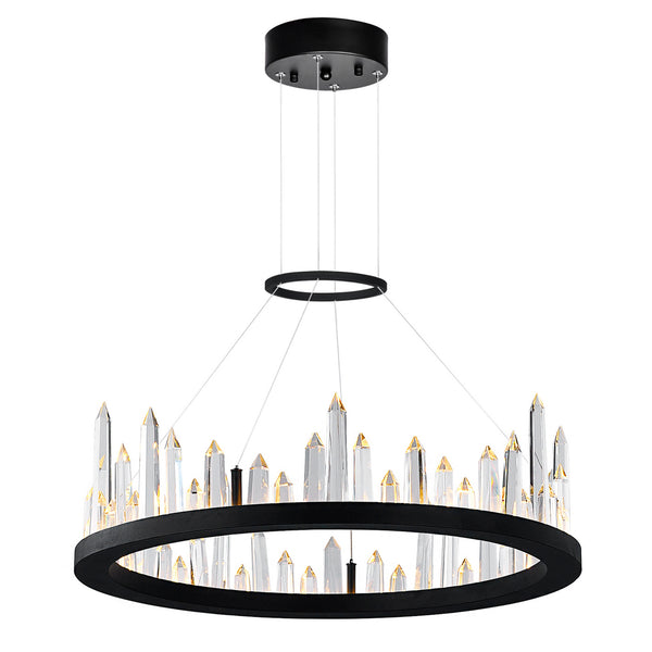 Juliette Integrated LED 24in Black Chandelier