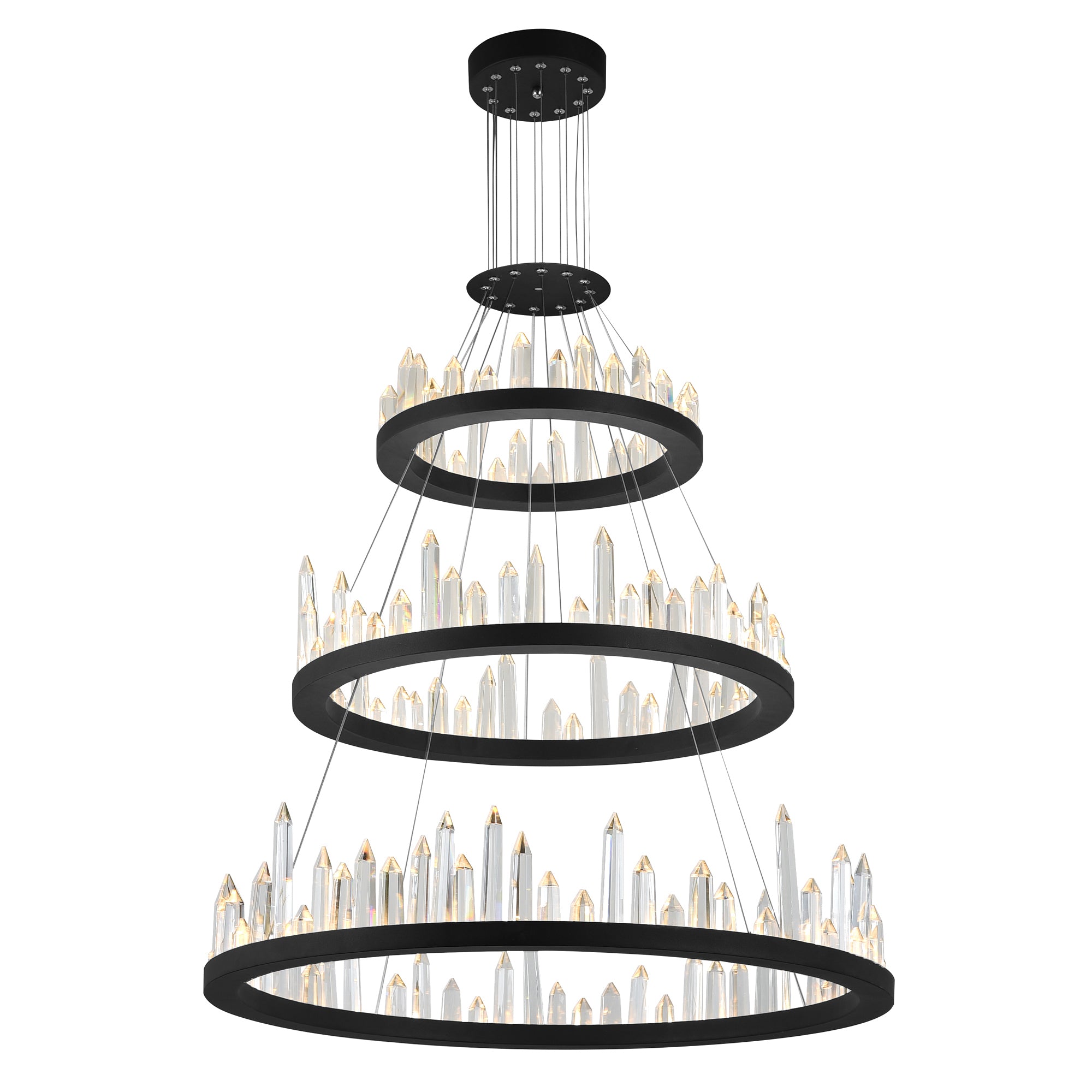 Juliette Integrated LED 32in Black Chandelier