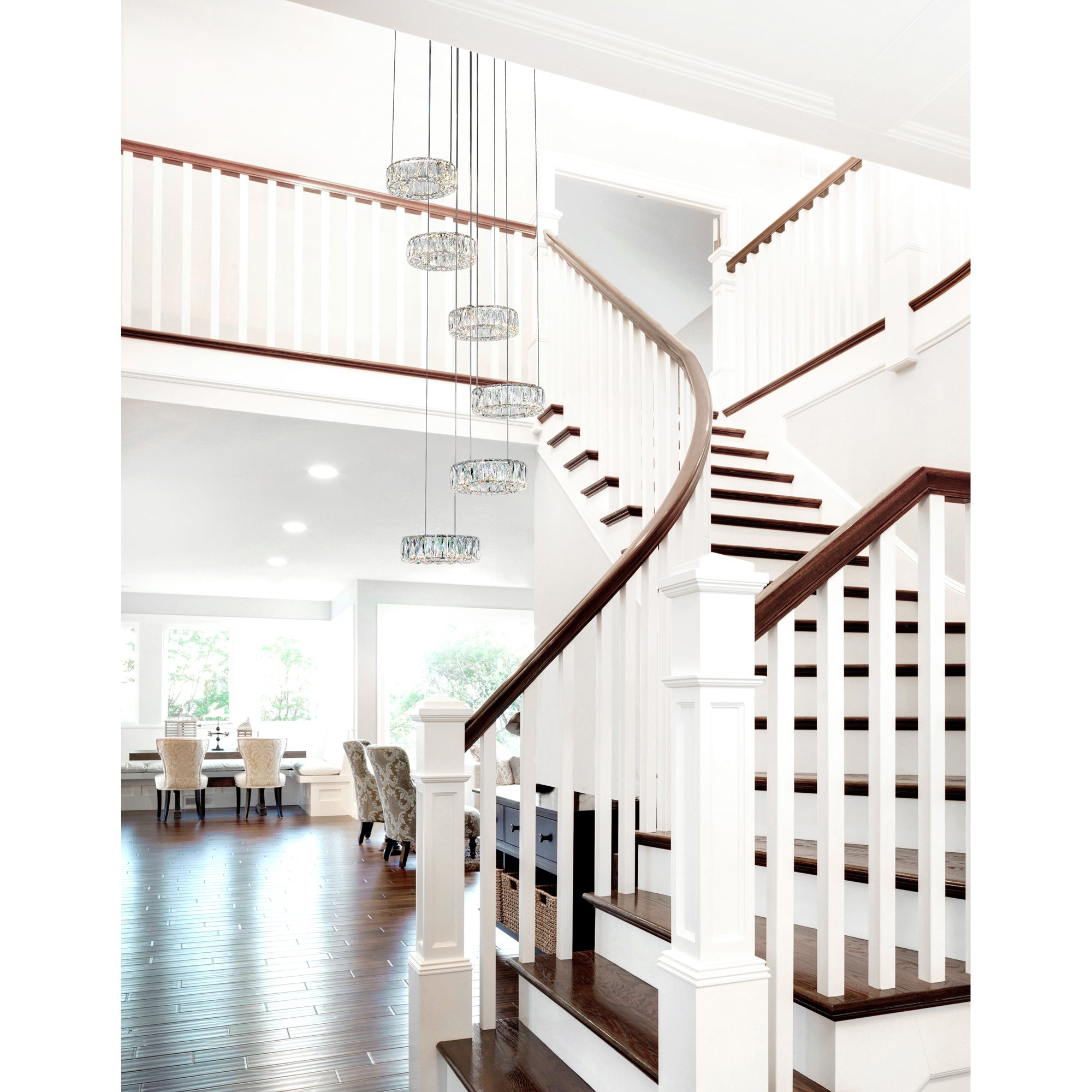 Madeline Integrated LED 6 Ring Chrome Chandelier