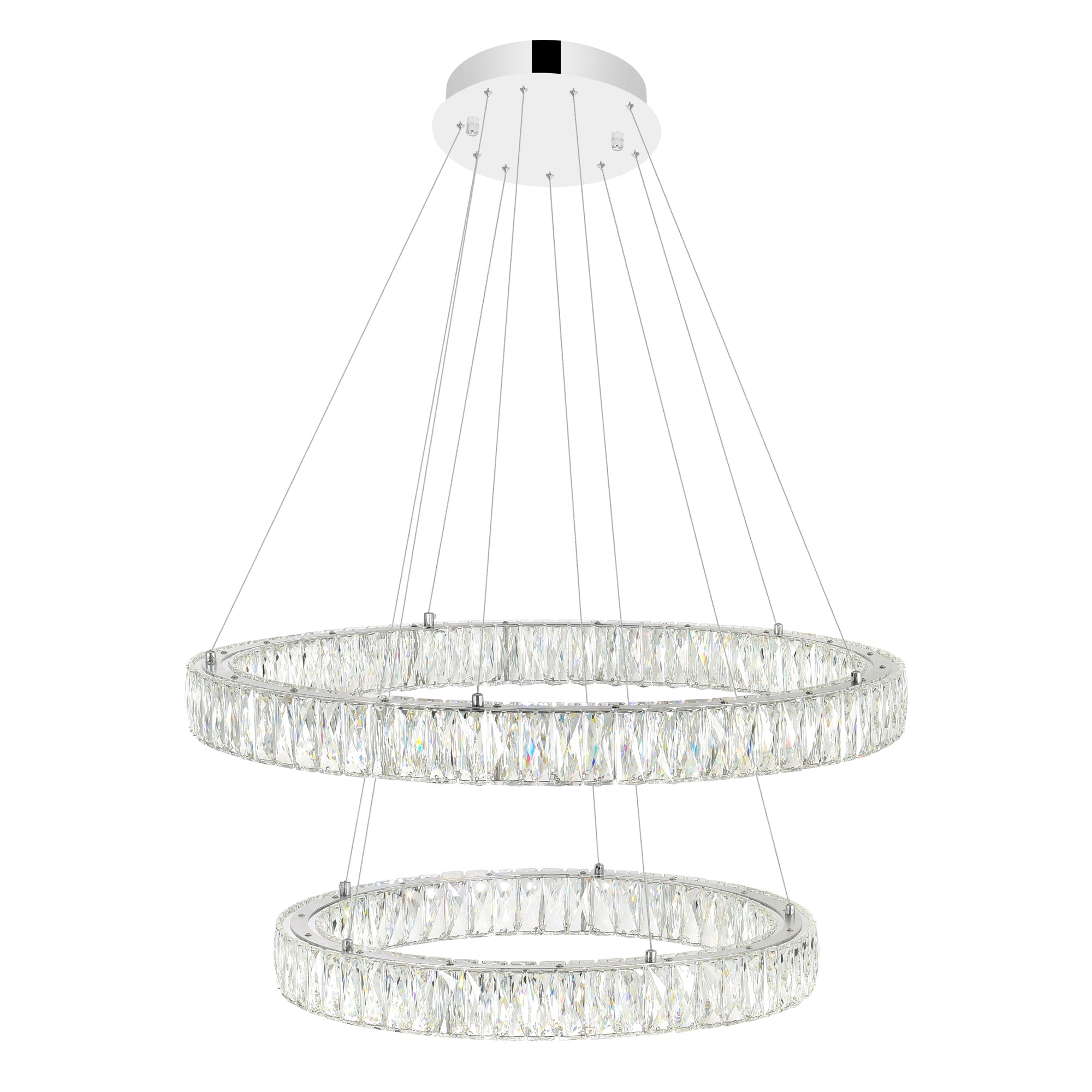 Madeline Integrated LED 2 Ring 32in Chrome Chandelier
