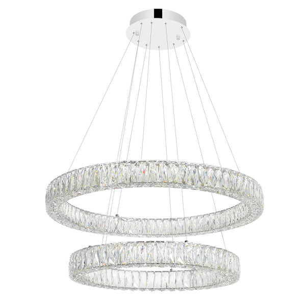 Madeline Integrated LED 2 Ring 32in Chrome Chandelier