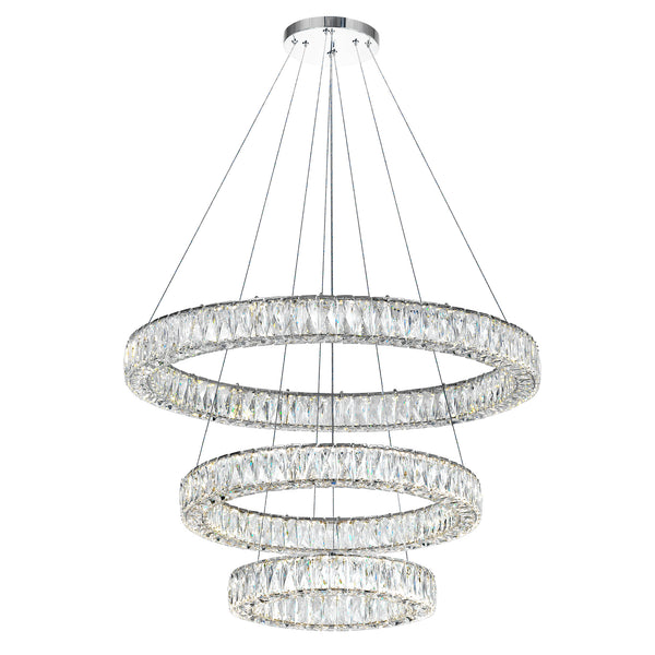 Madeline Integrated LED 3 Ring 32in Chrome Chandelier