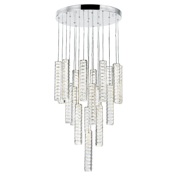 Celina Integrated LED 20in 19 Pendant Chrome Chandelier