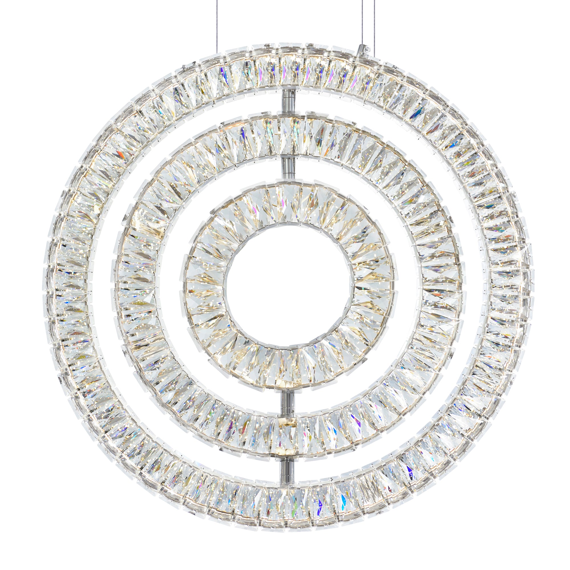 Celina Integrated LED 20in 3 Ring Chrome Chandelier