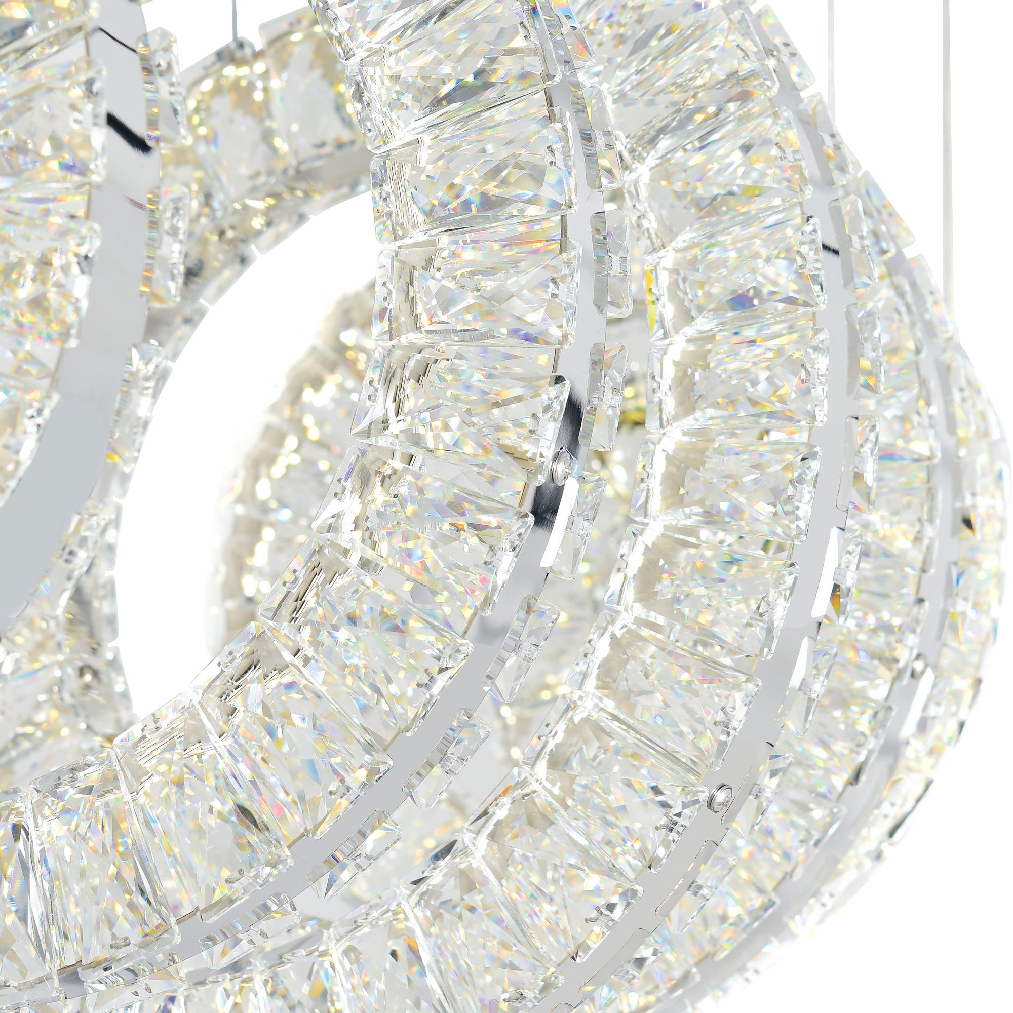 Celina Integrated LED 26in 5 Ring Chrome Chandelier