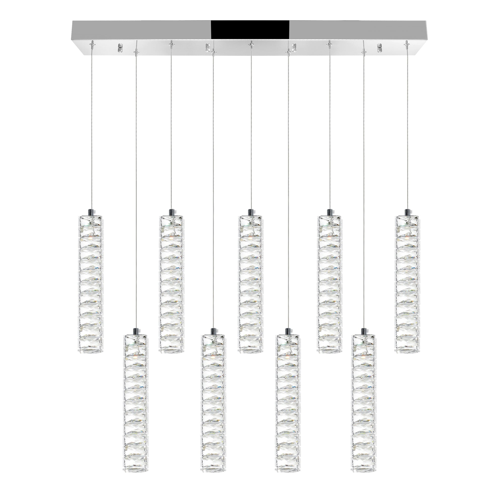 Celina Integrated LED 32in 9 Pendant Chrome Chandelier