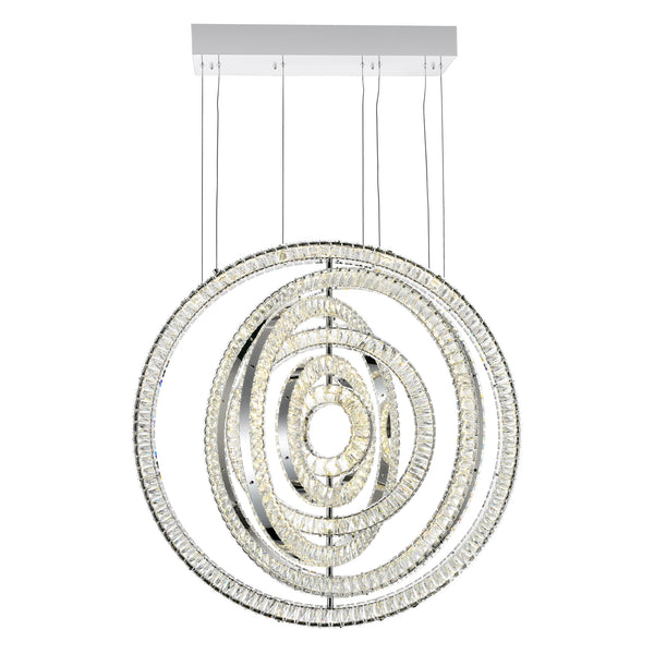 Celina Integrated LED 37in Round Chrome Chandelier