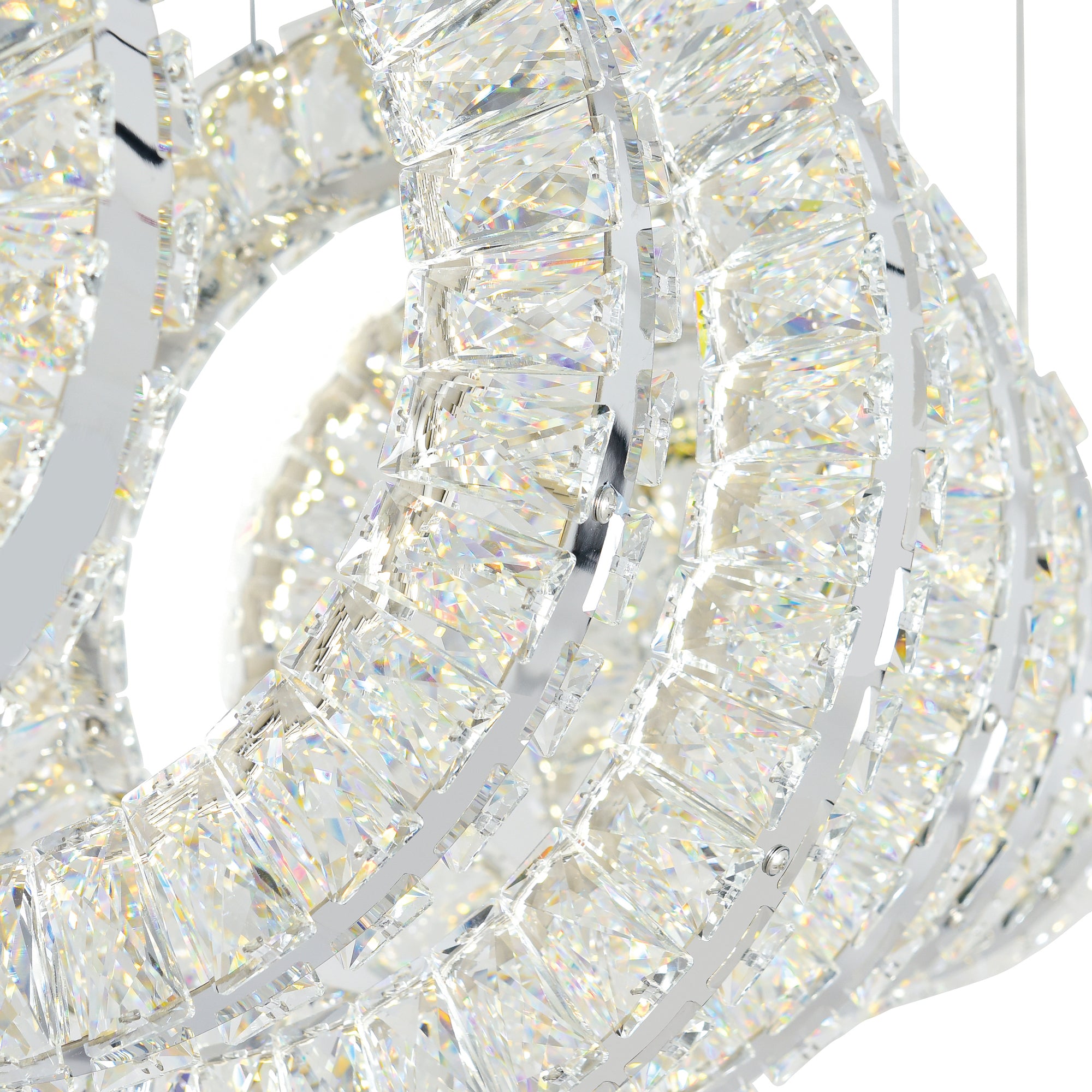 Celina Integrated LED 37in 7 Ring Chrome Chandelier