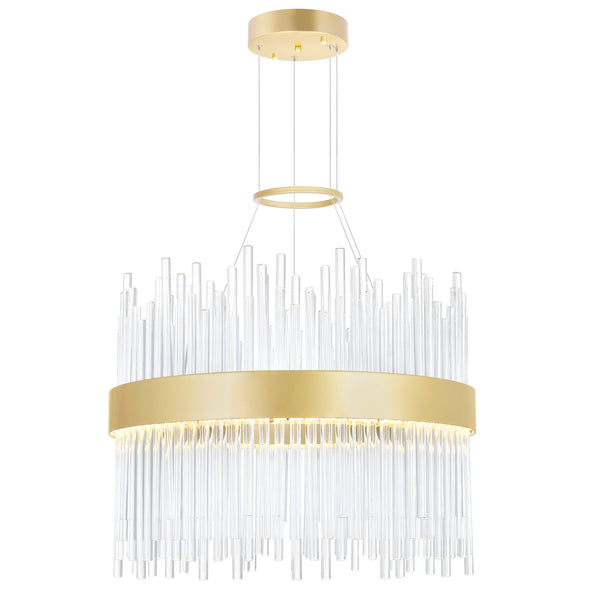 Genevieve Integrated LED 16in Medallion Gold Chandelier