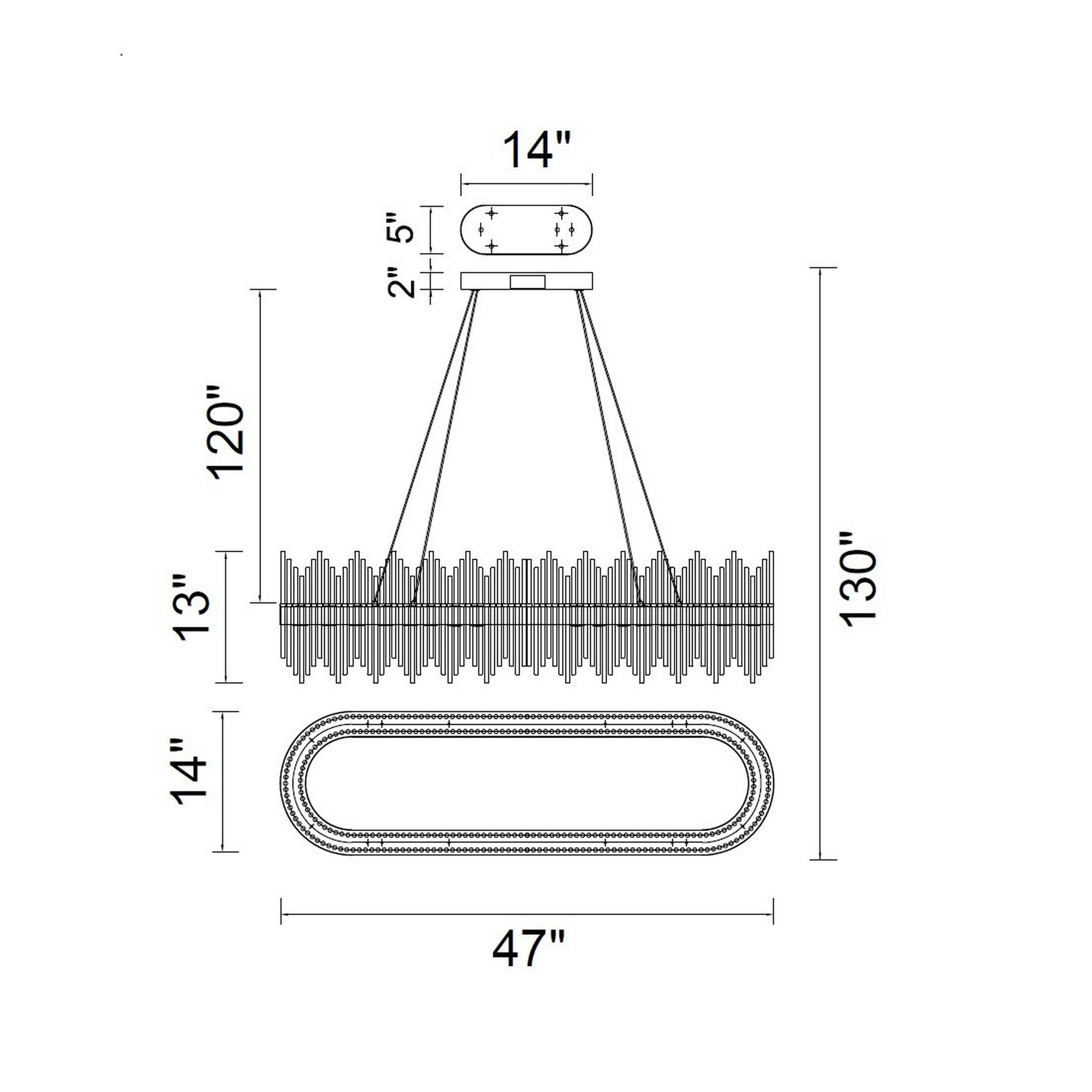 Genevieve Integrated LED 47in Medallion Gold Chandelier