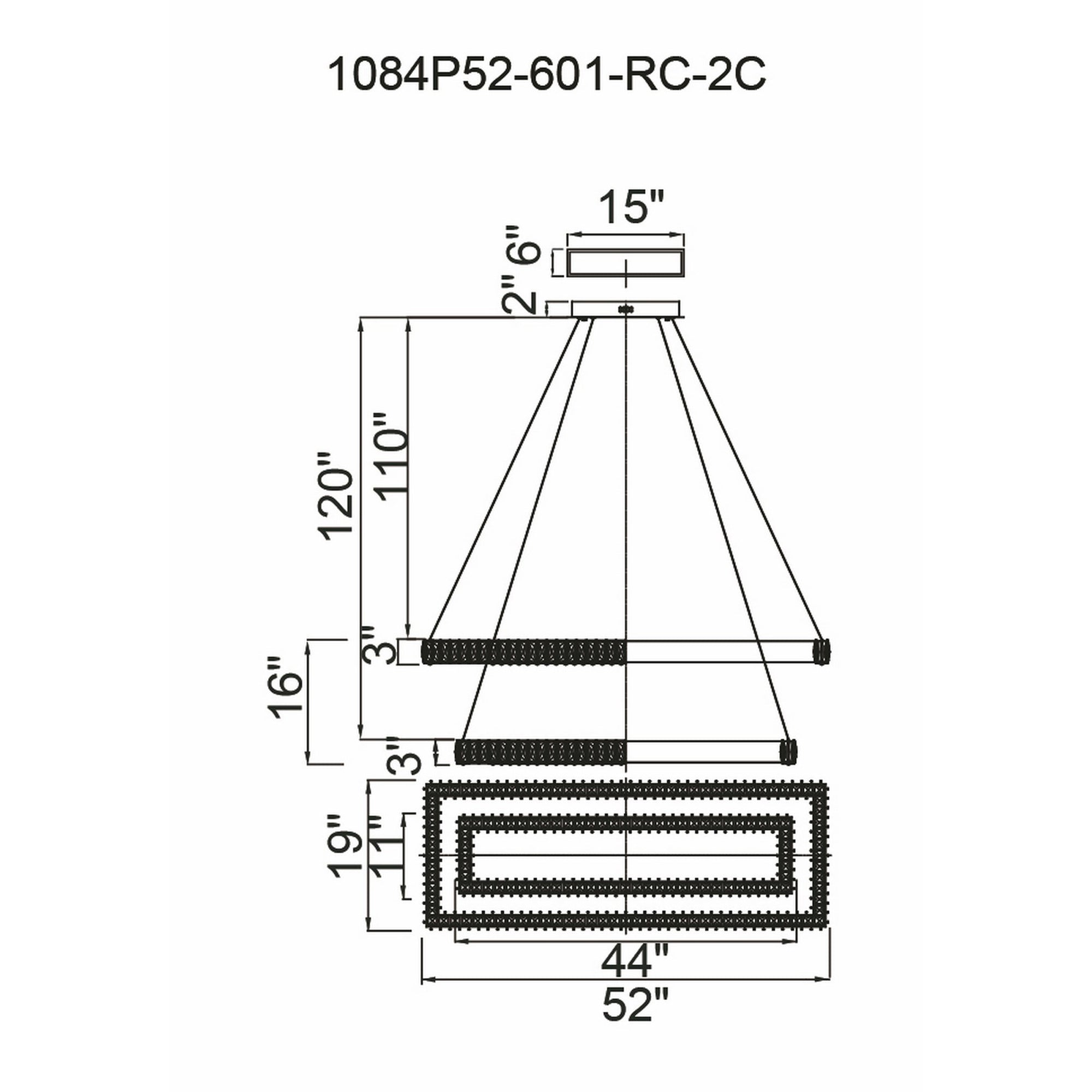 Felicity Integrated LED 2-Tier Chrome Chandelier