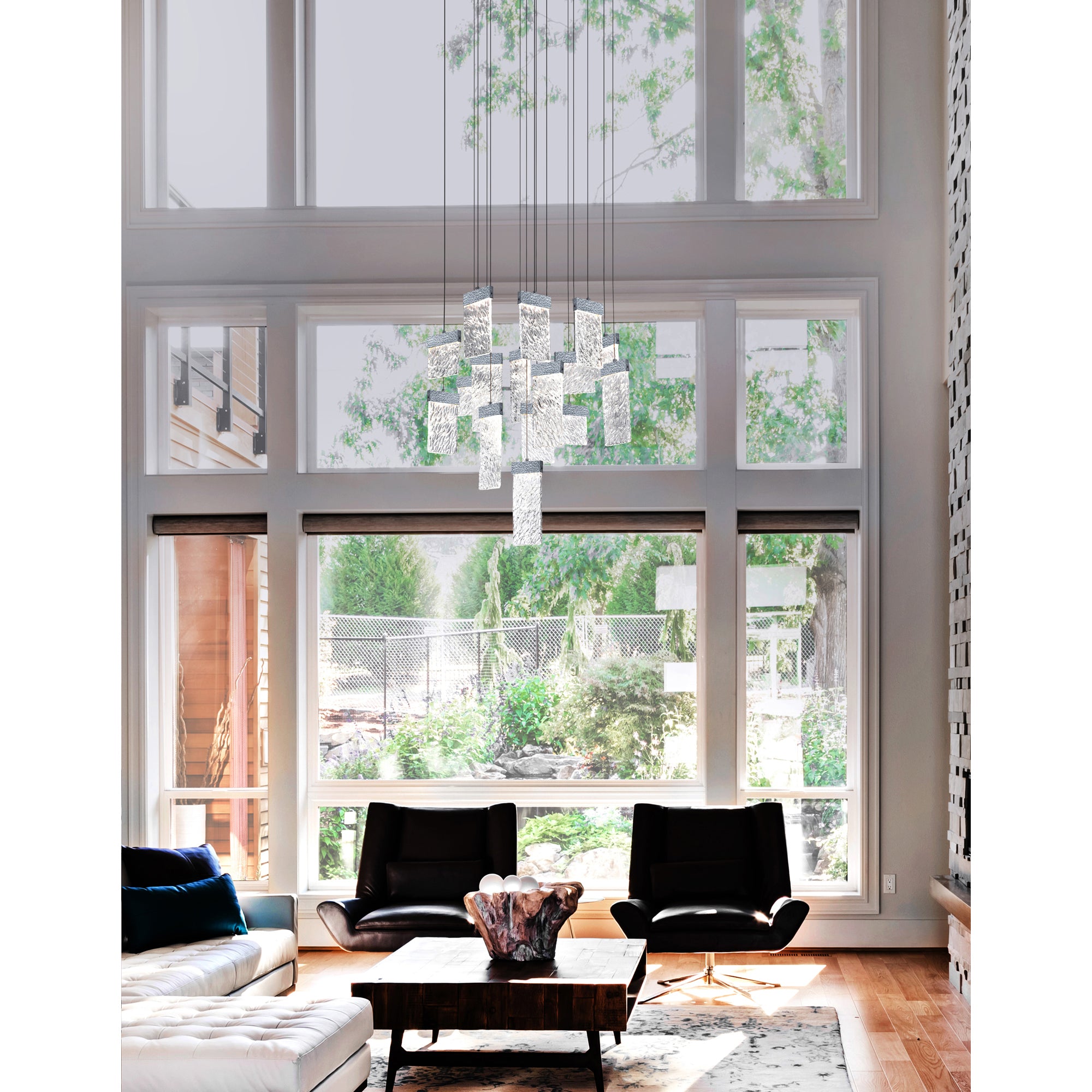 Carolina Integrated LED 32in Pewter Chandelier