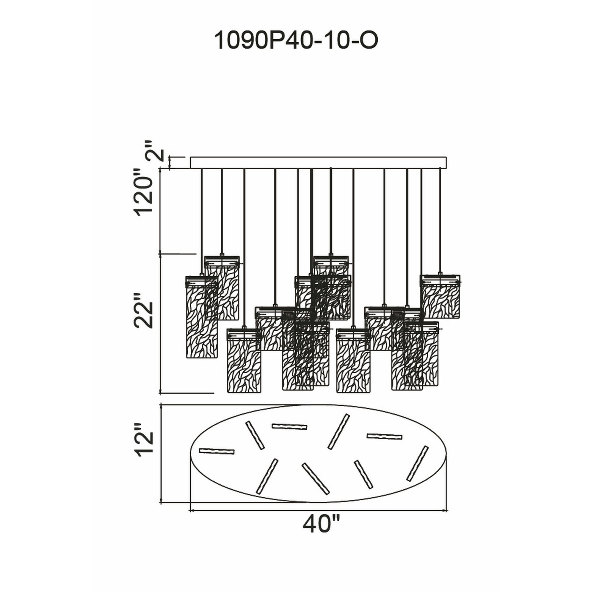 Carolina Integrated LED 40in Pewter Chandelier