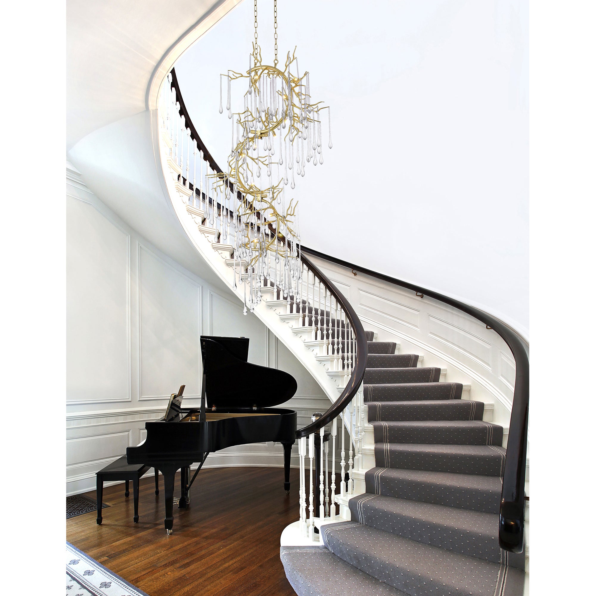 Anita 12 Light Gold Leaf Chandelier