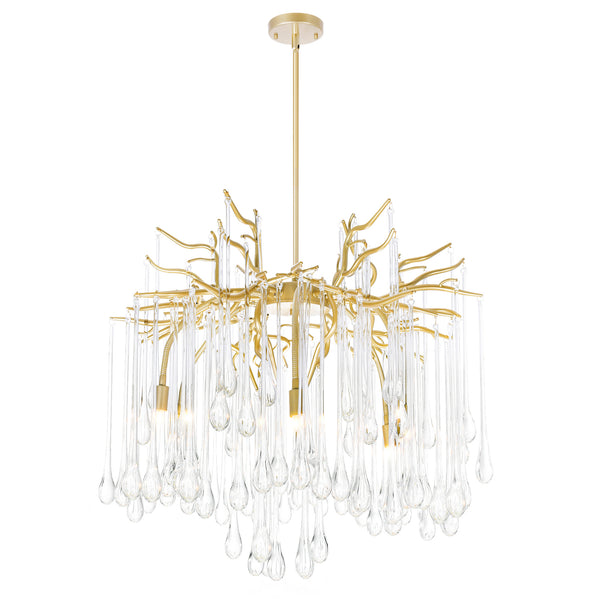 Anita 6 Light Gold Leaf Chandelier