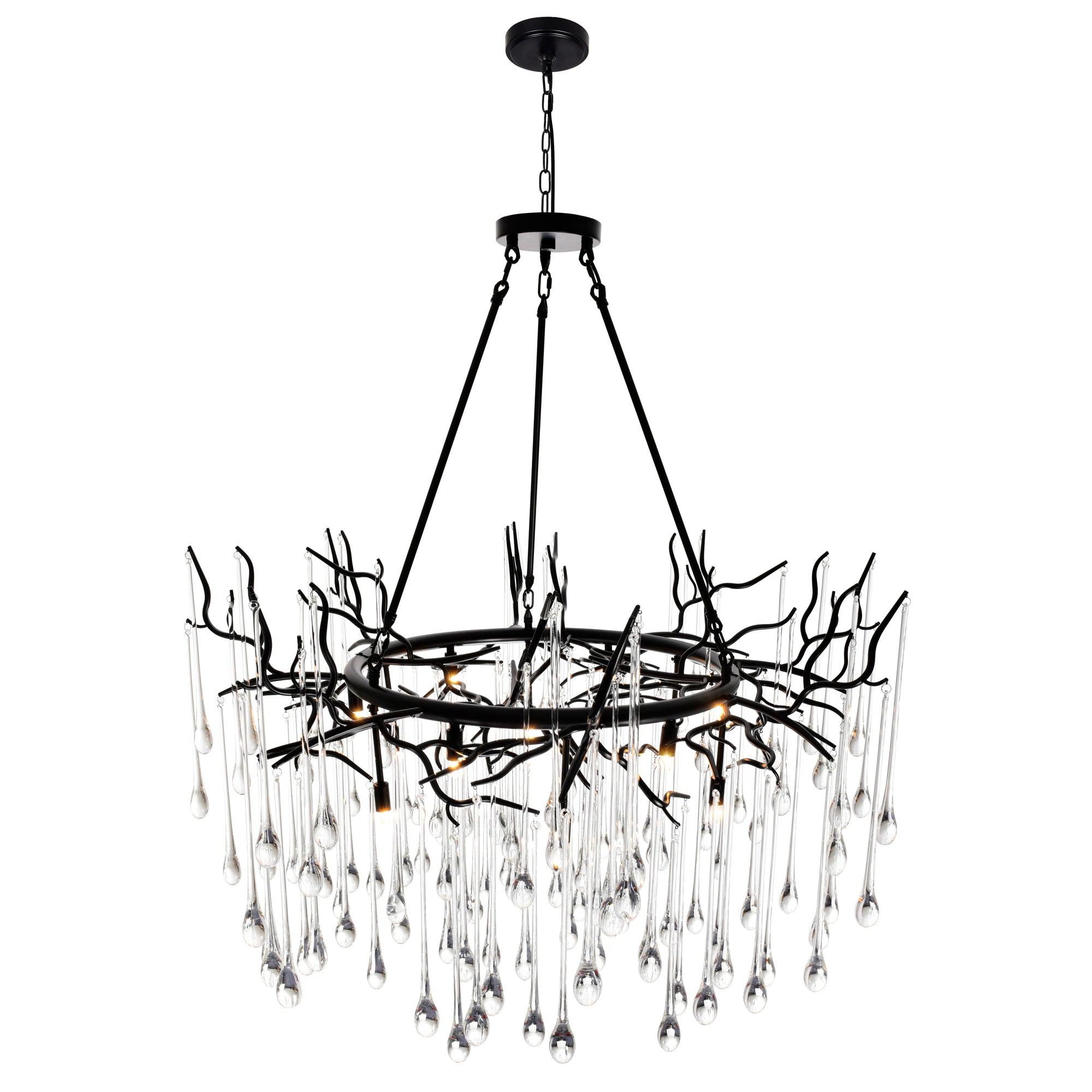 Anita 12 Light Black Chandelier