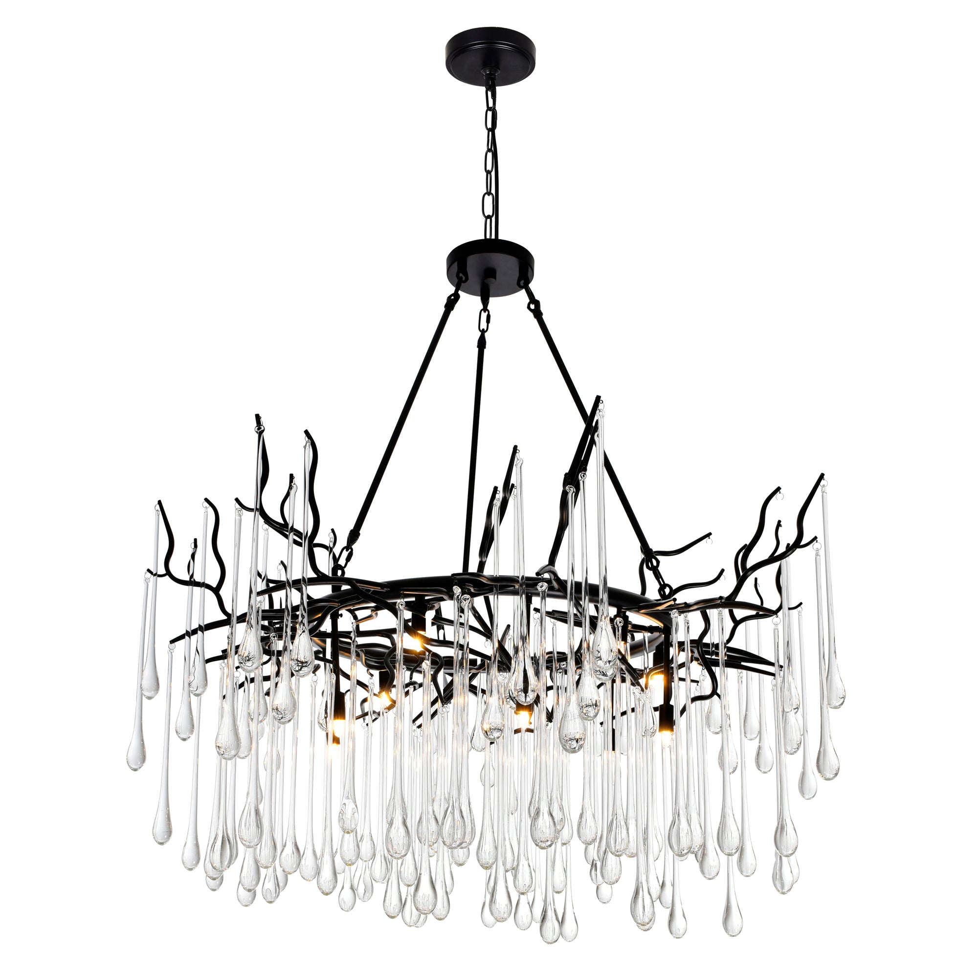 Anita 12 Light Black Chandelier