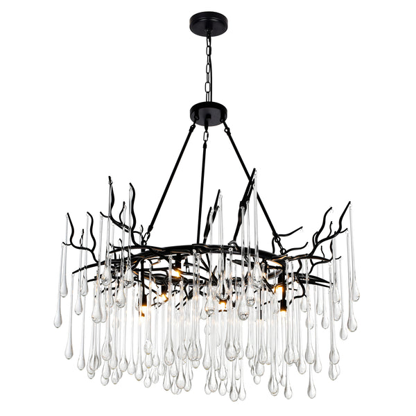 Anita 12 Light Black Chandelier