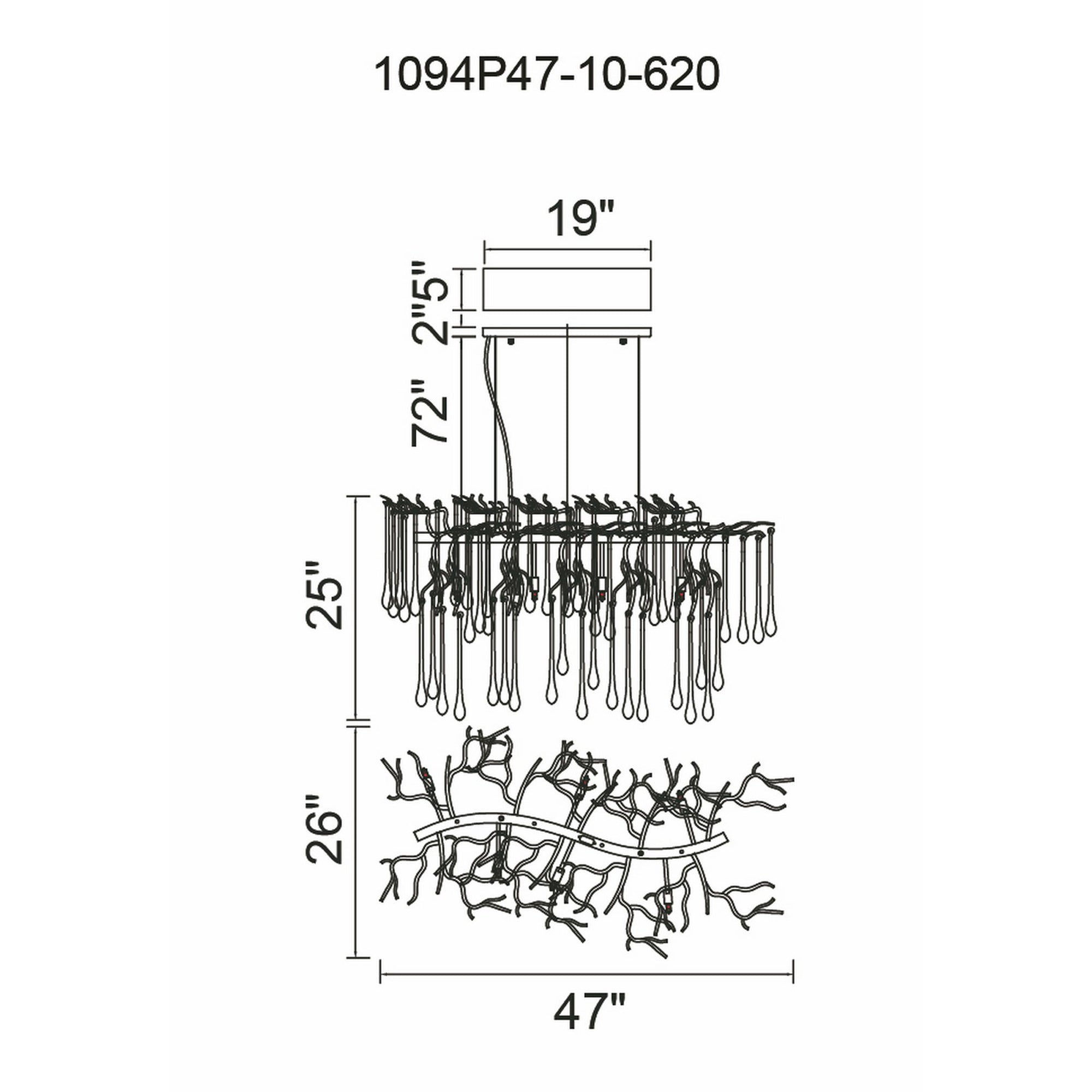 Anita 10 Light Gold Leaf Chandelier