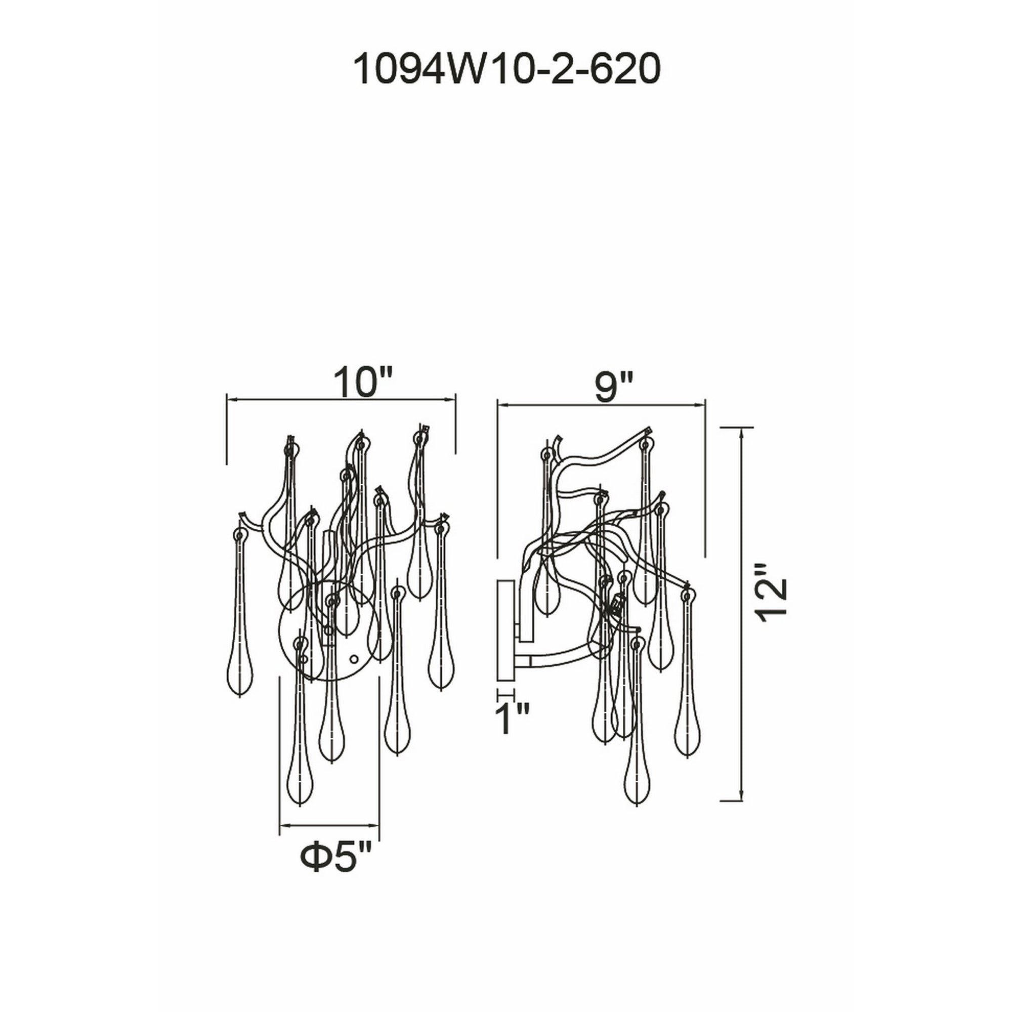 Anita 2 Light Black Wall Sconce