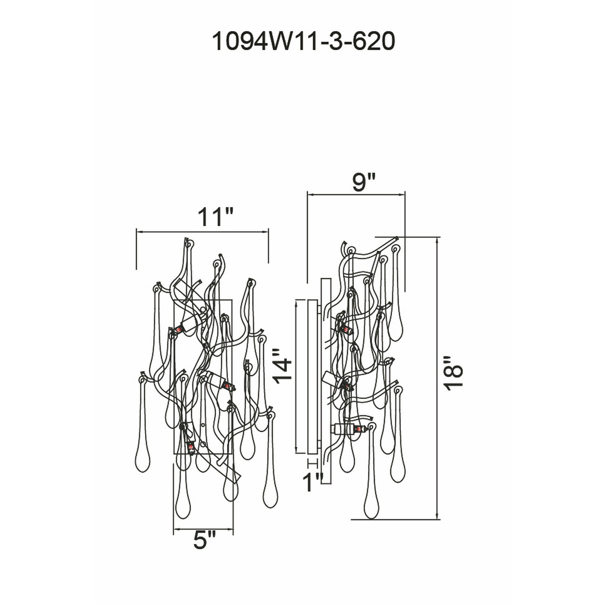 Anita 3 Light Black Wall Sconce