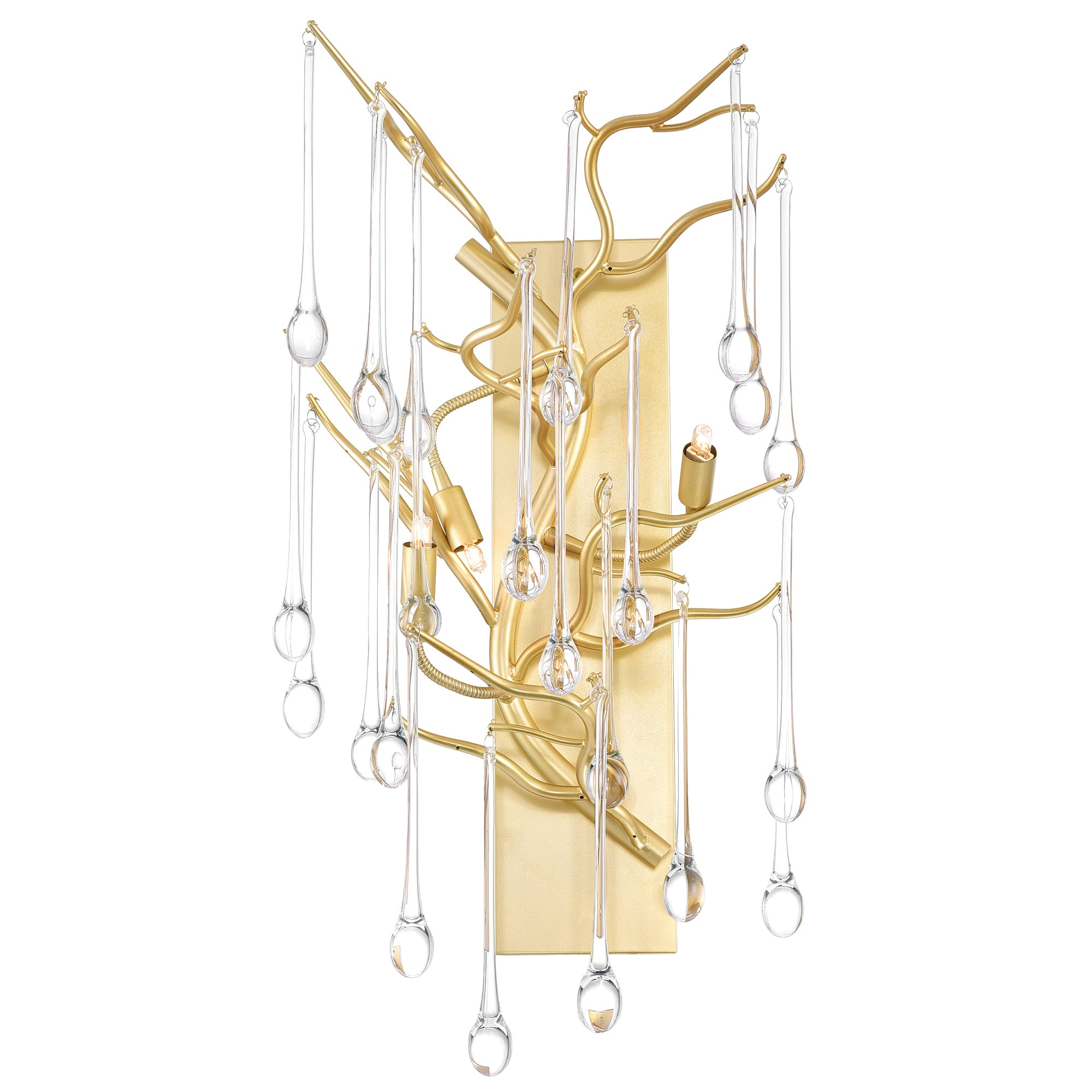 Anita 3 Light Gold Leaf Wall Sconce